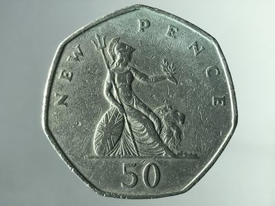 垣通古泉新店开业第二场各国钱币铜元硬币9月28日晚8点结束 - 英国伊丽莎白50便士