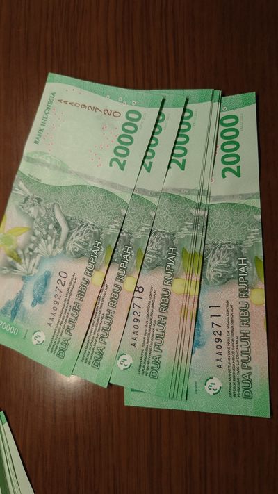 【世界钱币】精选微拍第75期暨2023年第二十二期 部分最新卖剩新品裸钞(有5000卢布AA等) 十月中下旬会有大量新货(优先本群里卖，卖剩的才挂拍卖欢迎关注) - 2022年印度尼西亚20000卢比 首发AAA冠全新绝品标十尾号711～720