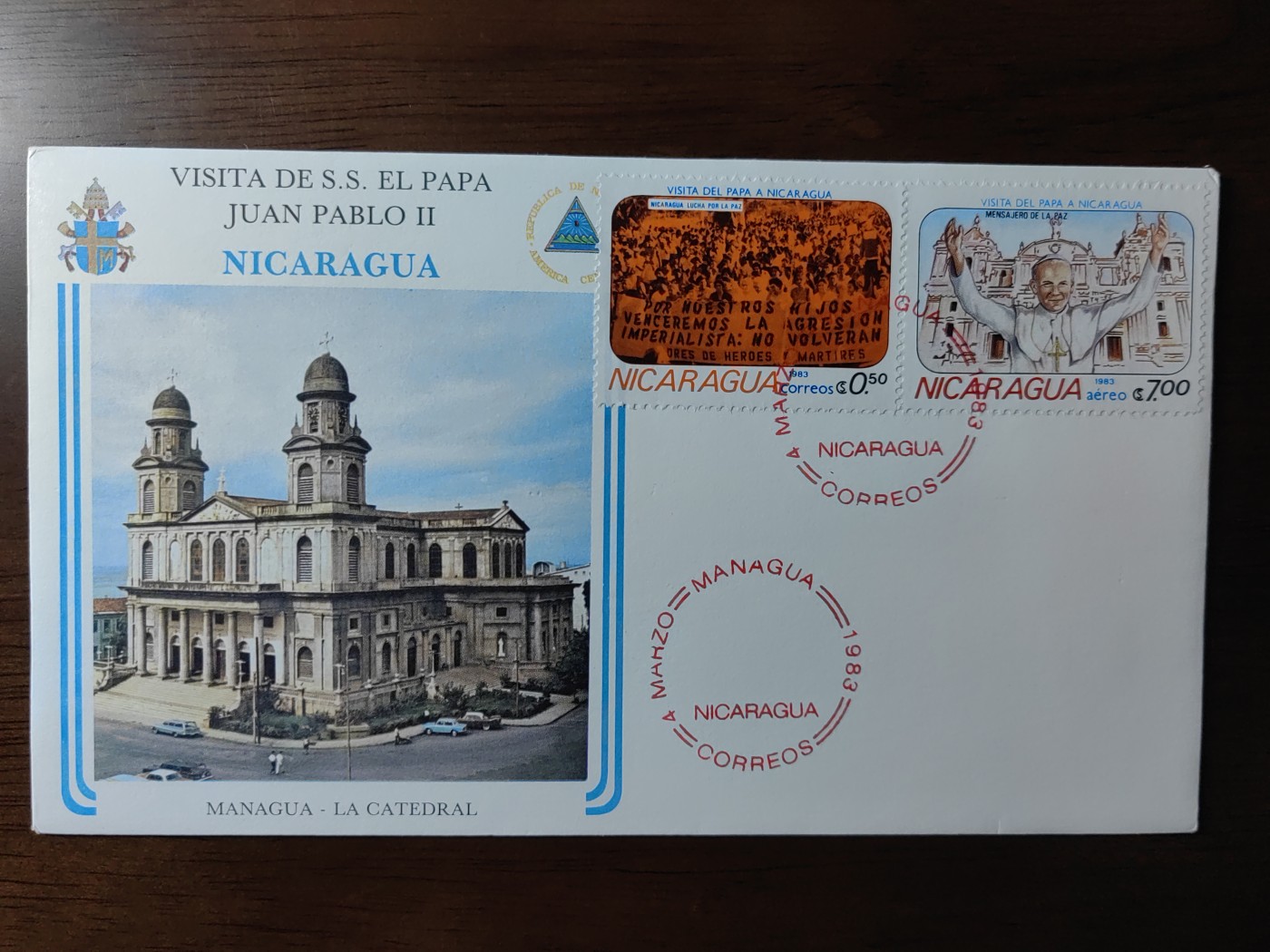 多国精美纪念封＆首日封第⑩场（0元起拍来捡漏） 尼加拉瓜1983 马那瓜﹣大教堂