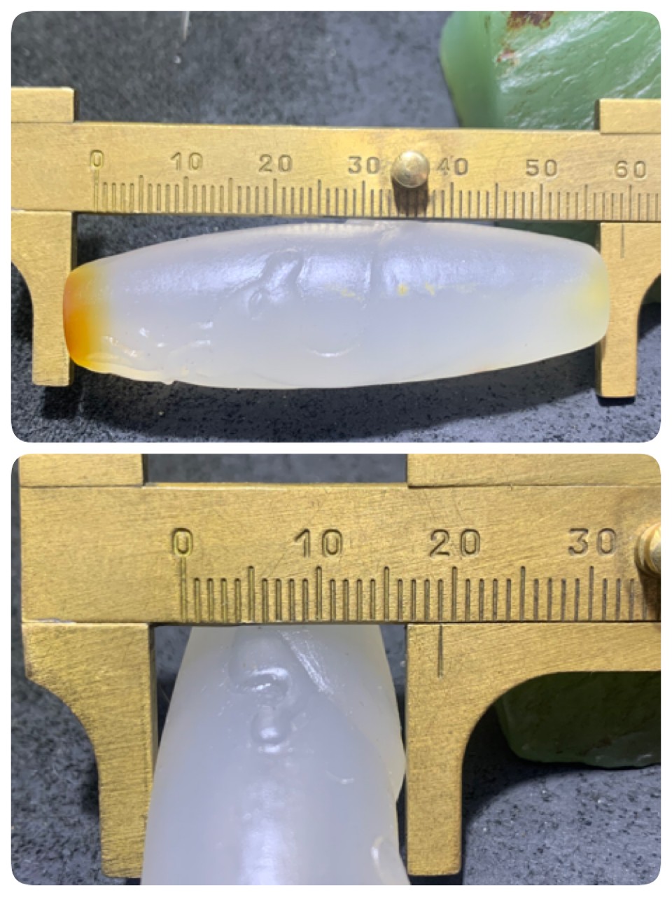 精美高玉化海洋玉髓手工雕刻一鹿向佛大桶珠一个！