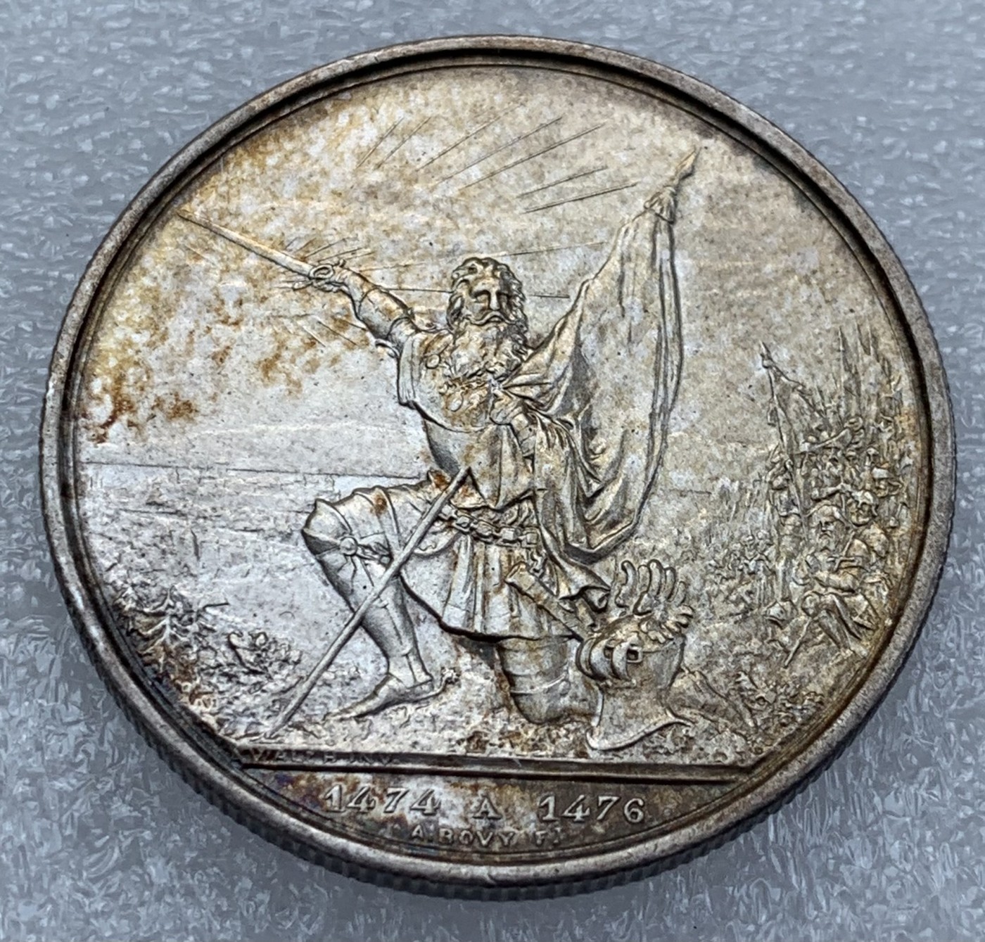 瓶子🏺第110期拍卖会 瑞士加勒1874年5法郎狩猎节银币 UNC品相