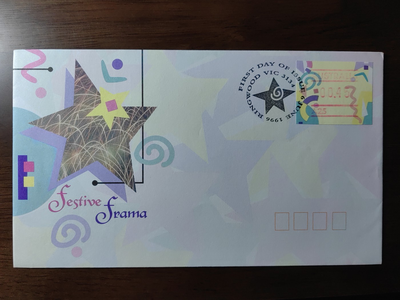 多国精美纪念封＆首日封第⑩场（0元起拍来捡漏） 澳大利亚1996 节日的快乐纪念封