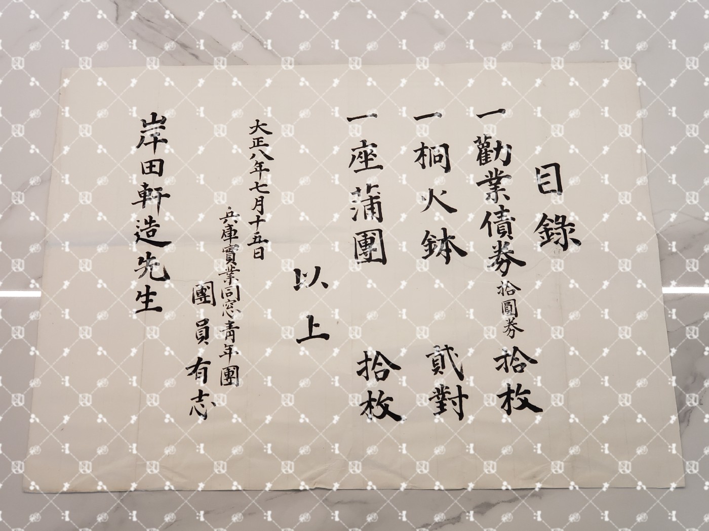 🤔经典时尚给钱就麦系列专场① 岸田轩造【作家 “新兴生活运动”主导者 佐藤新兴生活馆（现日本生活协会）创办人兼常务理事 兵库县神户市兵库实业补习学校校长 财团法人修养团兵库县联合会长&团员总代】 兵库县实业同窗青年团三菱分团赏物目录