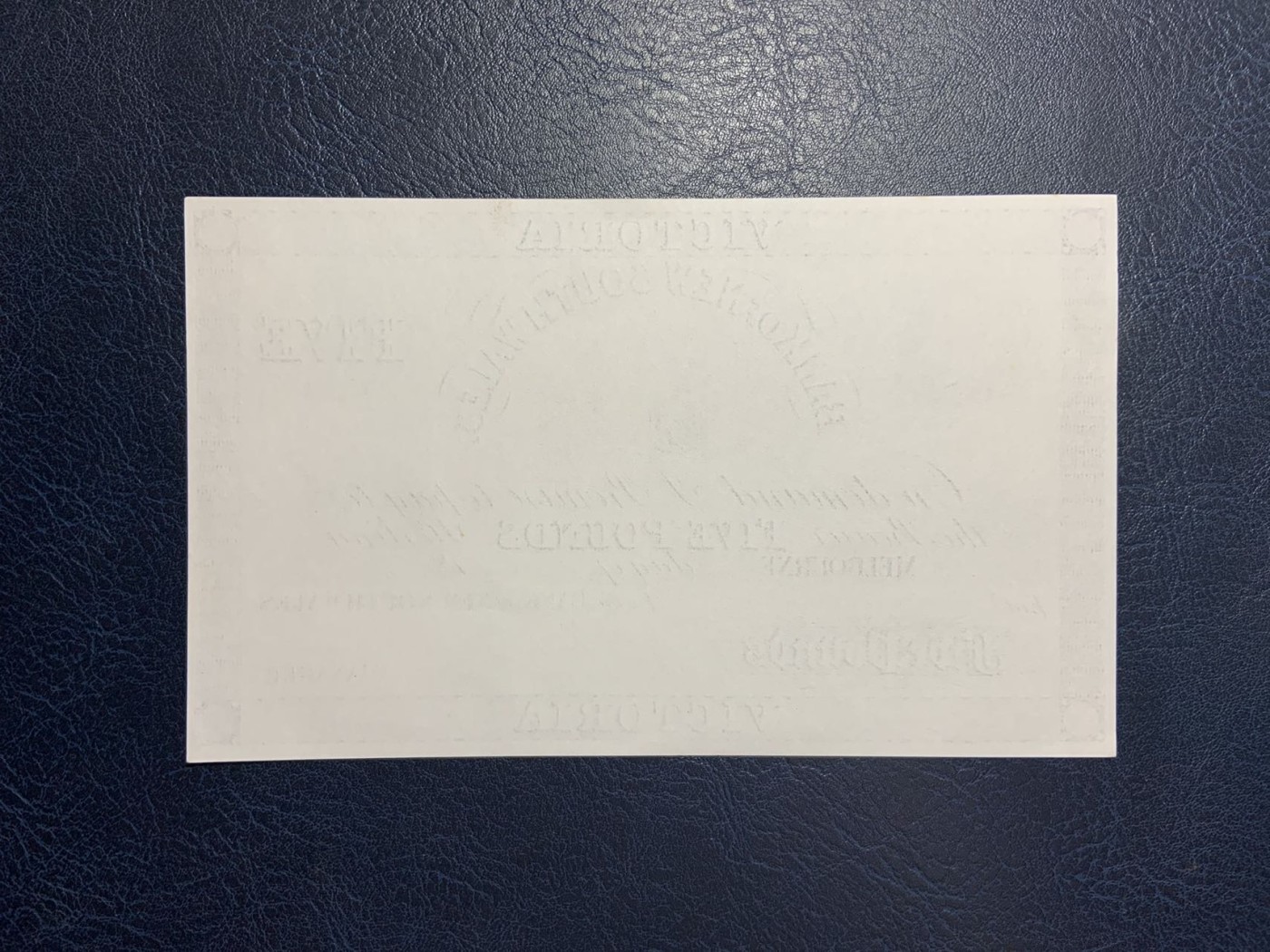 收藏联盟Quantum Auction 第291期拍卖  维多利亚时代新南威尔士5镑(雕刻版复制品) 品相UNC 角微瑕