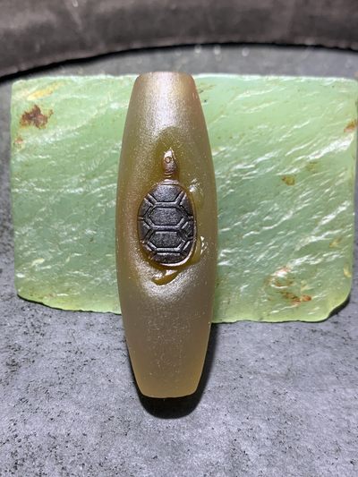 精美亚光高玉化巴西玛瑙手工俏色巧雕长寿龟吊坠一个！ - 精美亚光高玉化巴西玛瑙手工俏色巧雕长寿龟吊坠一个！