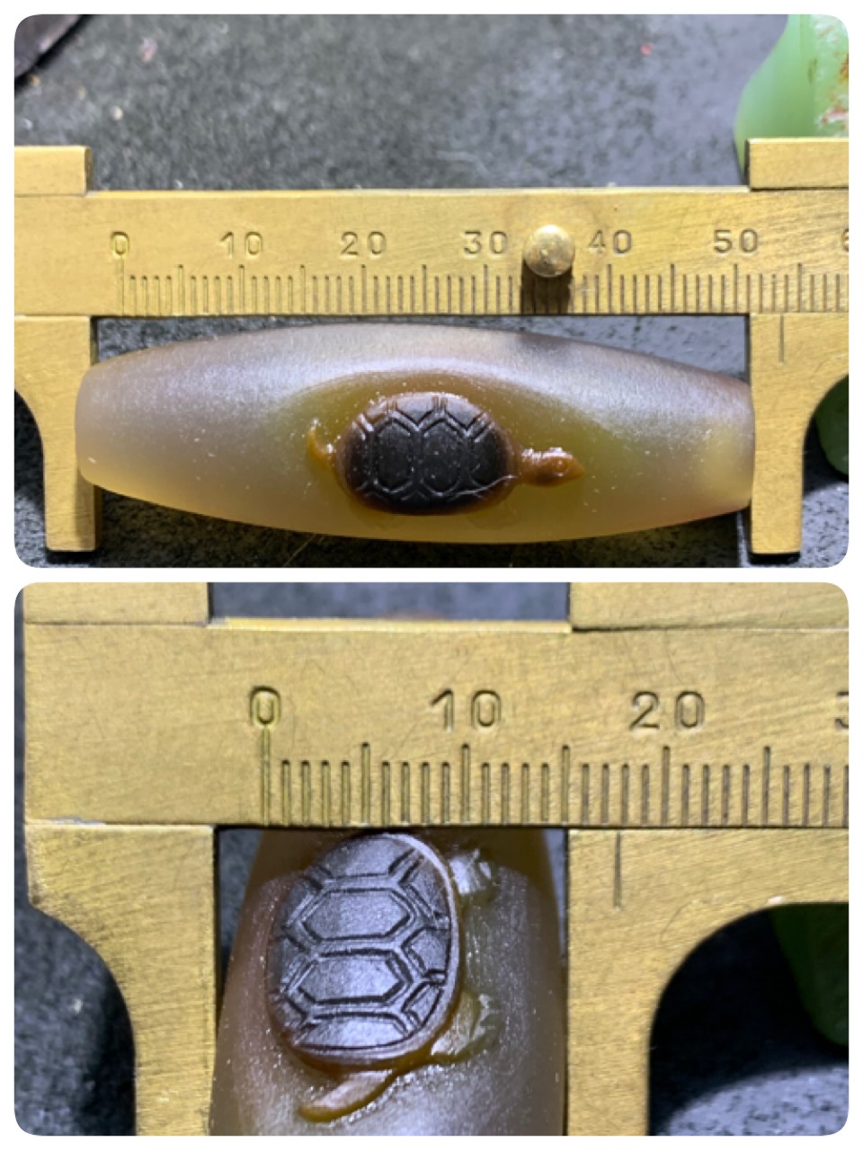 精美亚光高玉化巴西玛瑙手工俏色巧雕长寿龟吊坠一个！