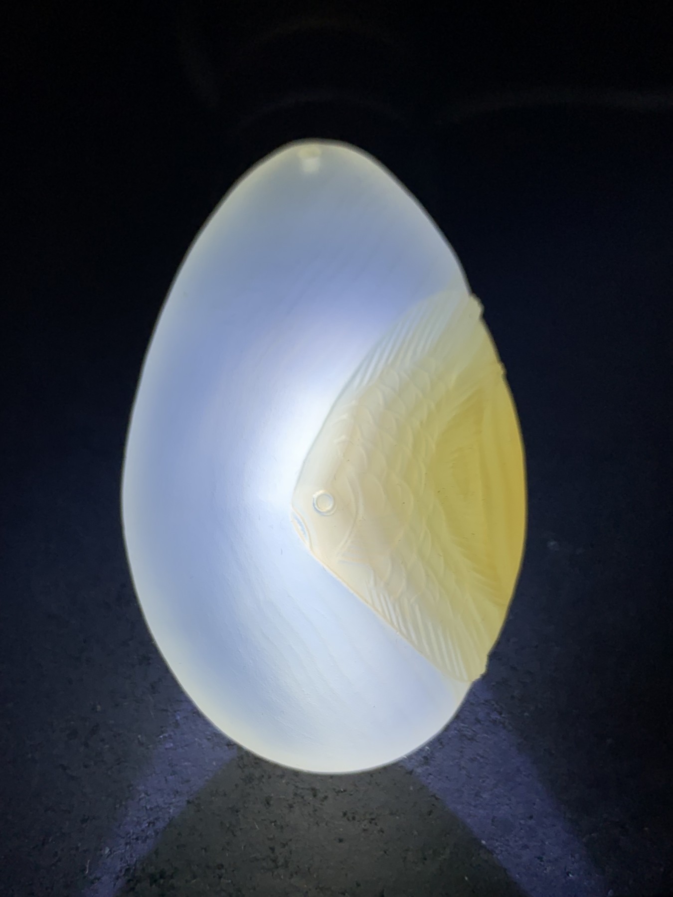 精美高玉化马达加斯加海洋玉髓手工俏色巧雕富贵有鱼吊坠一个！