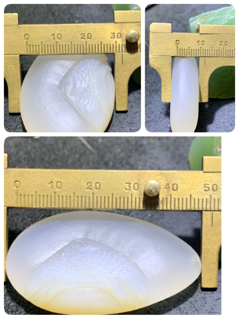 精美高玉化马达加斯加海洋玉髓手工俏色巧雕富贵有鱼吊坠一个！
