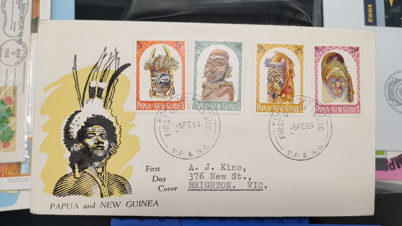 一月邮币社第三期拍卖国际邮票专场 1964年巴布亚新几内亚套票实寄封