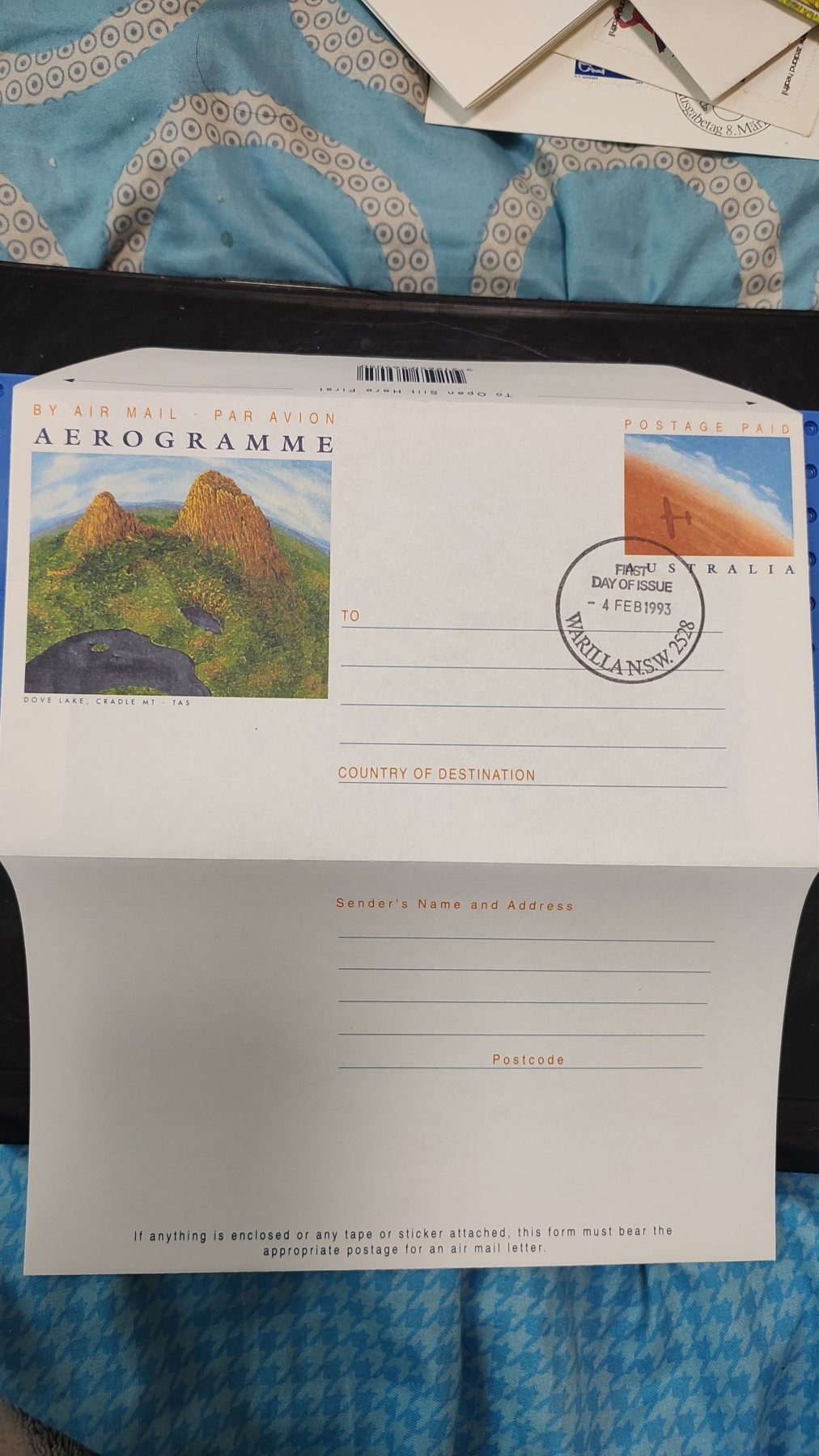 一月邮币社第三期拍卖国际邮票专场 1993年澳大利亚付资邮简