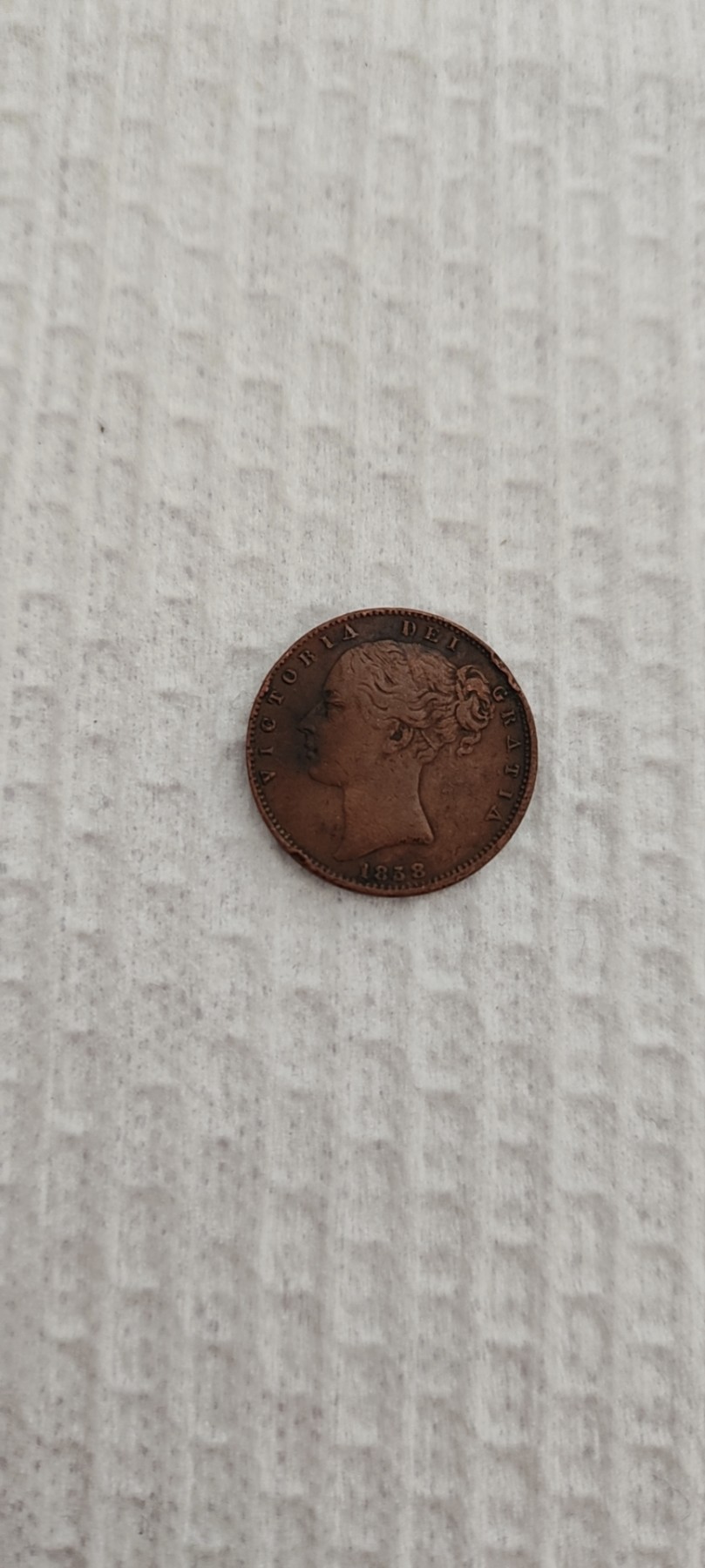FCO-1-散币 英国维多利亚1858年1法新年轻头像