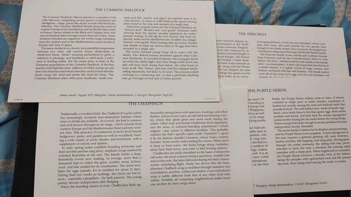 一月邮币社第三期拍卖国际邮票专场 精美动物介绍卡邮票11张