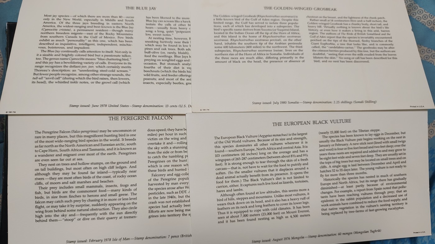 一月邮币社第三期拍卖国际邮票专场 精美动物介绍卡邮票11张