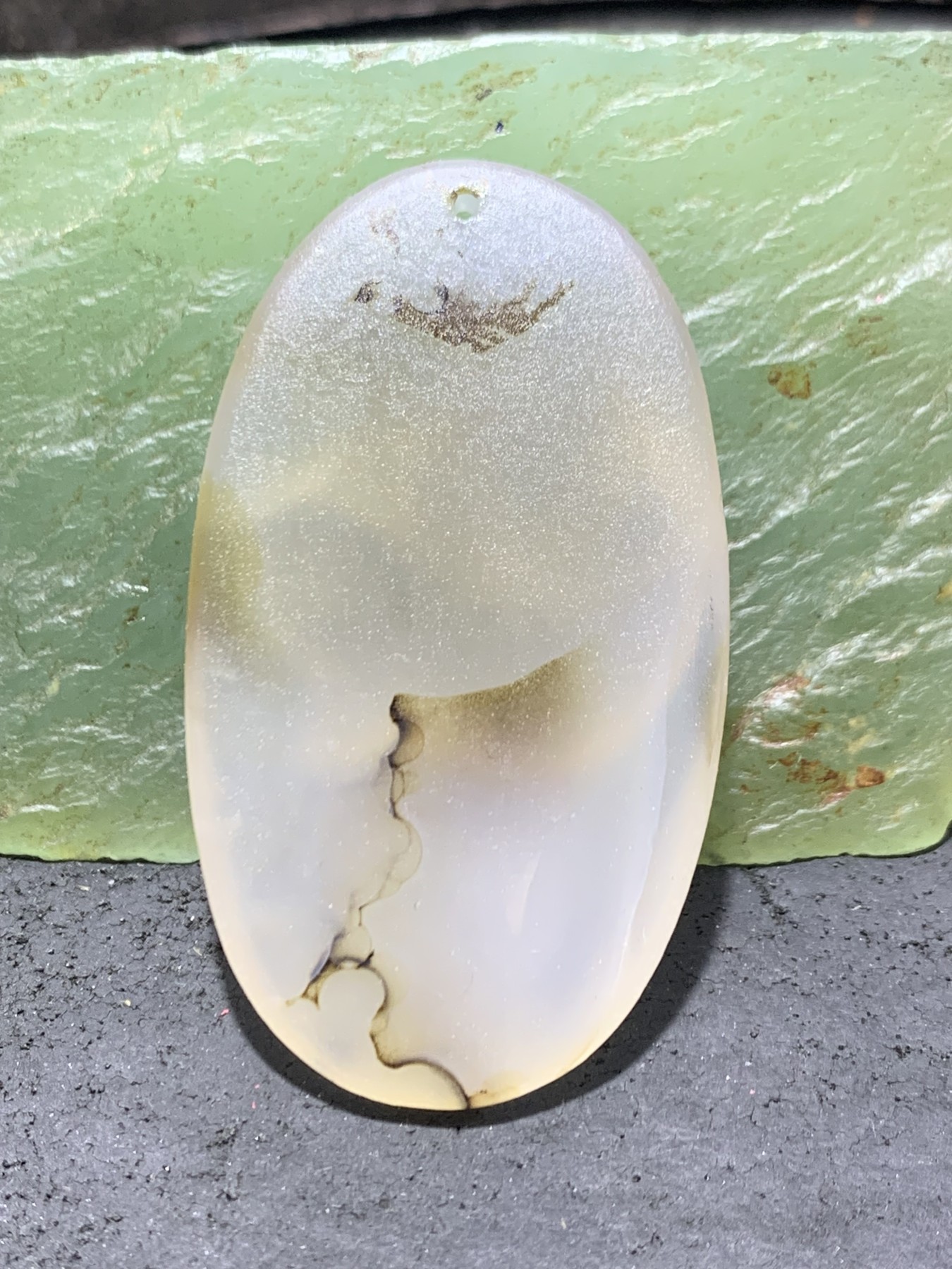 精美高玉化马达加斯加海洋玉髓手工俏色巧雕鲤鱼吊坠一个