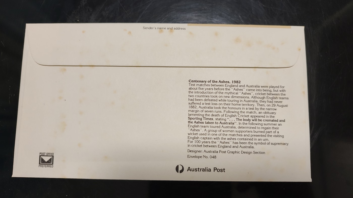 一月邮币社第三期拍卖国际邮票专场 1982年澳大利亚棒球杯邮资封