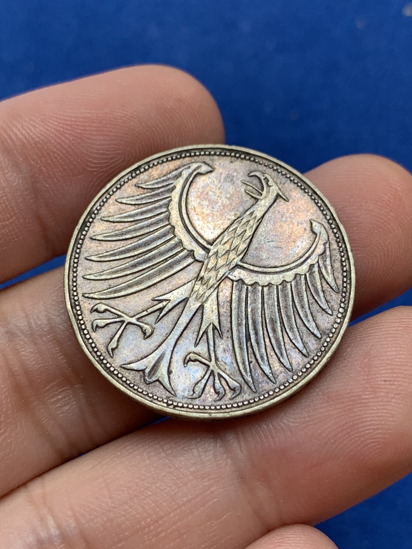 《竞宝斋》第201场-周日，周一 2场 (全场包邮) 西德1960年5马克银币，掉毛的老鹰不如鸡