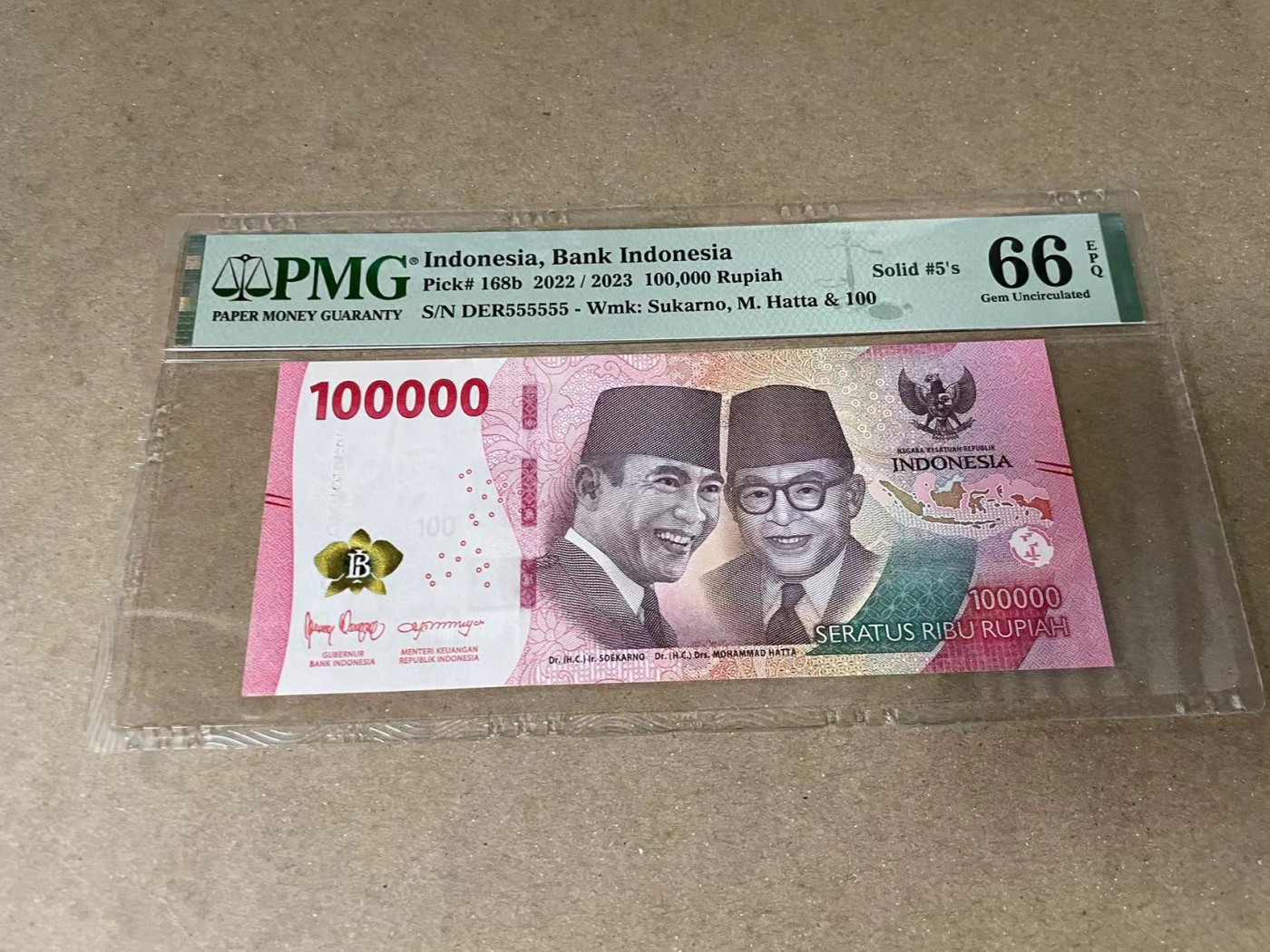【Blue Auction】✨世界纸币精拍第375期【精】 【全同5】印尼 2022年100000卢比 PMG66EPQ 