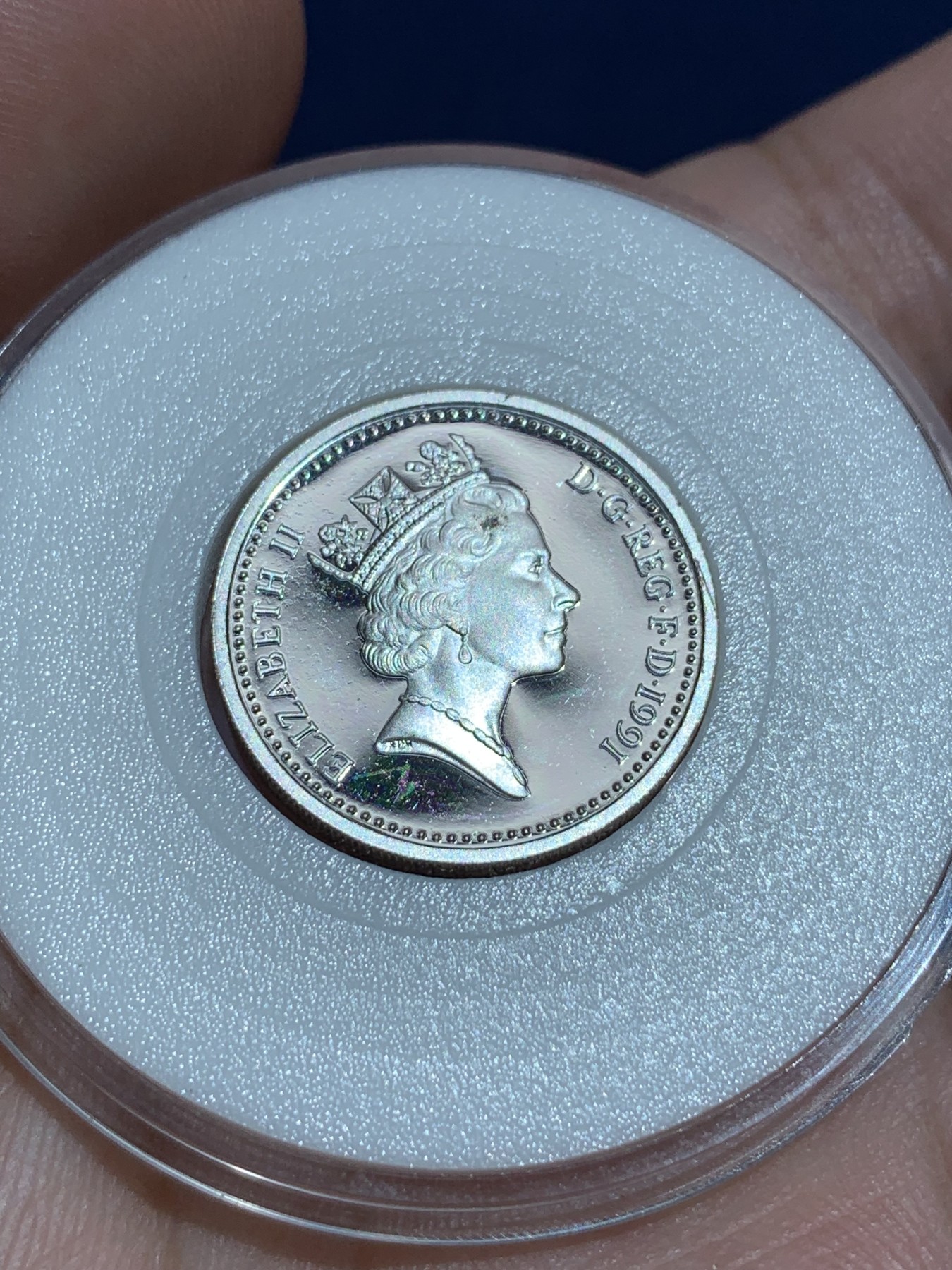 《竞宝斋》第201场-周日，周一 2场 (全场包邮) 英国 1989年和1991年 精制一镑银币 一对2枚