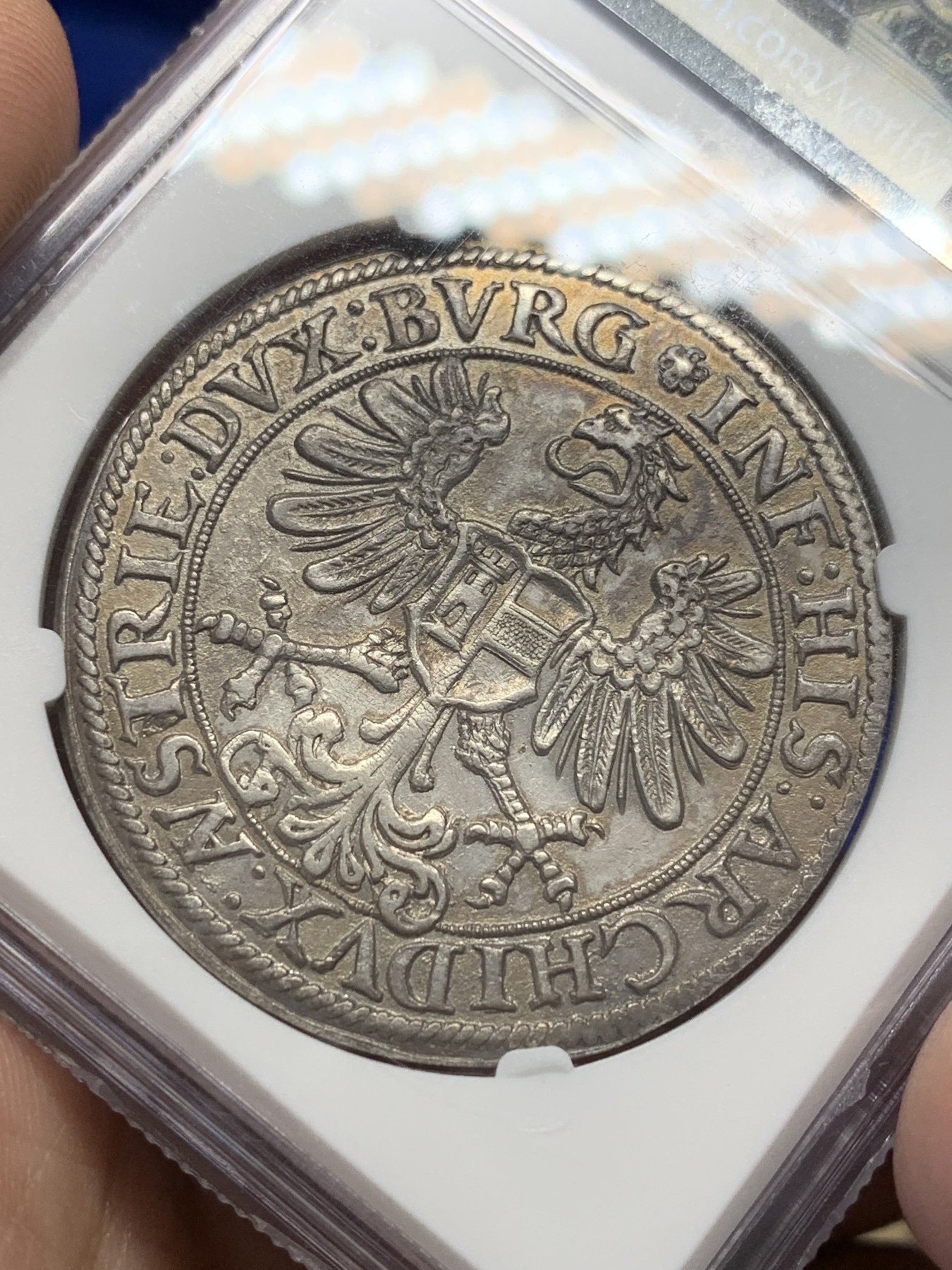 《竞宝斋》第201场-周日，周一 2场 (全场包邮) NGC MS62  神圣罗马帝国 1521-64年 哈布斯堡王朝 泰勒大银币 将近500年的岁月 原味包浆打制的非常好 恰好是欧洲文艺复兴时期 非常难得