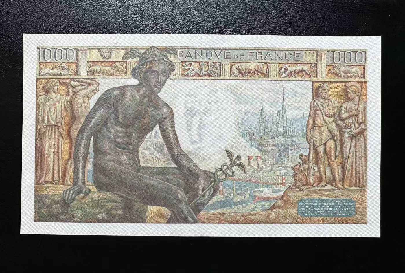 【Blue Auction】✨世界纸币精拍第375期【精】 法国 1943年1000法郎 UNC-