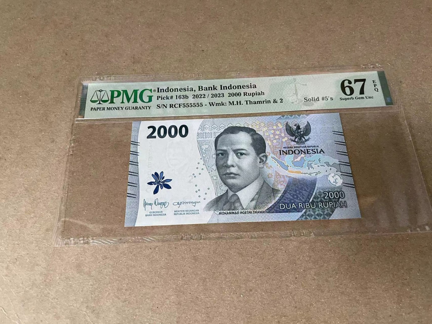 【Blue Auction】✨世界纸币精拍第375期【精】 【全同5】印尼 2022年2000卢比  PMG67EPQ 