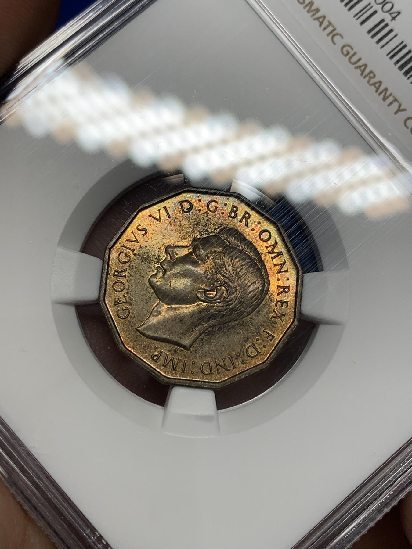 《竞宝斋》第201场-周日，周一 2场 (全场包邮) NGC-PF63 1937年英国乔治六世首年少见精制3便士