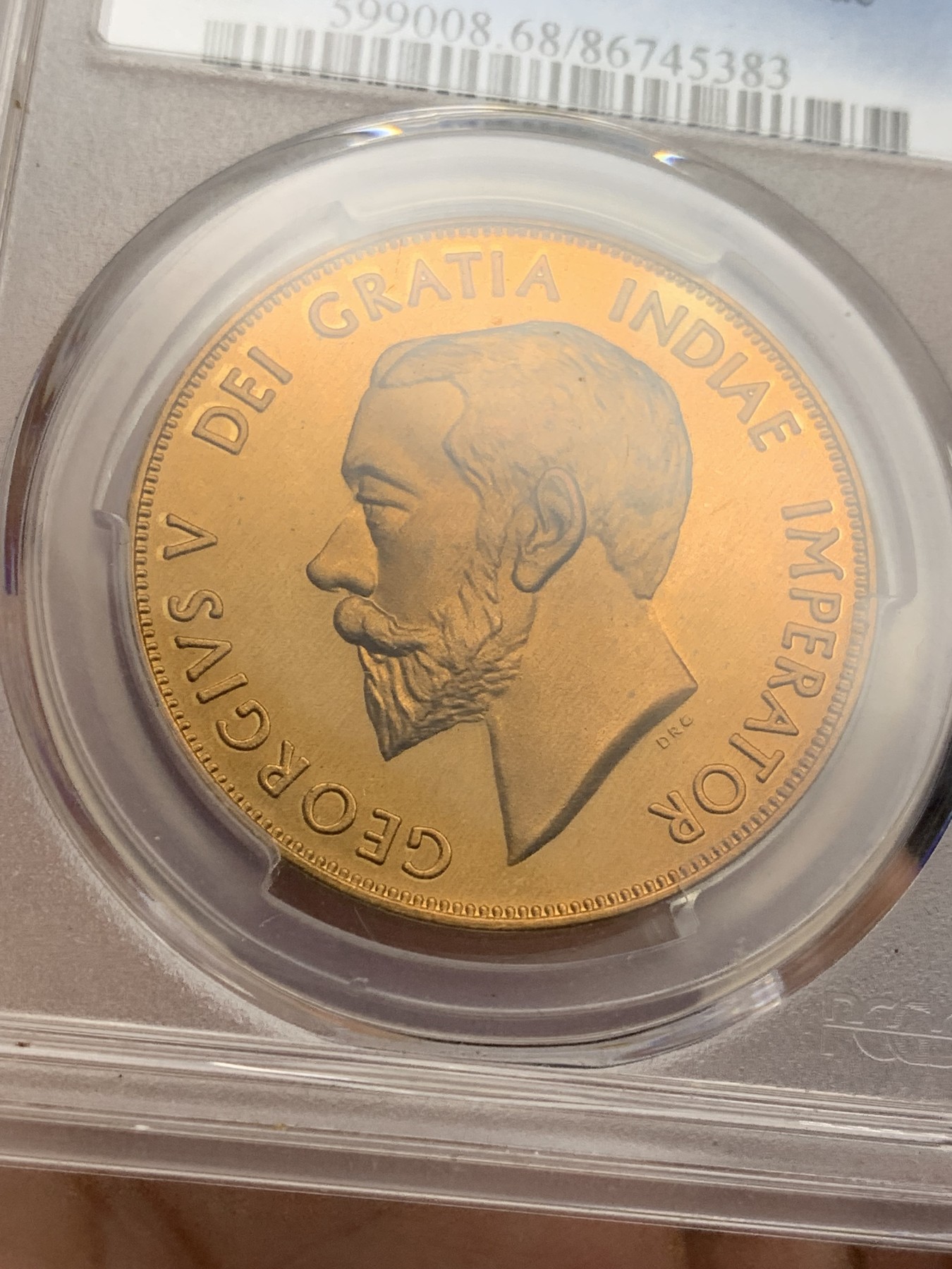 《竞宝斋》第201场-周日，周一 2场 (全场包邮) PCGS-PR68RD 英国1910乔治五世双弗洛林臆造版 在珍惜币目录里可以查询 少见品种 P盒冠军分