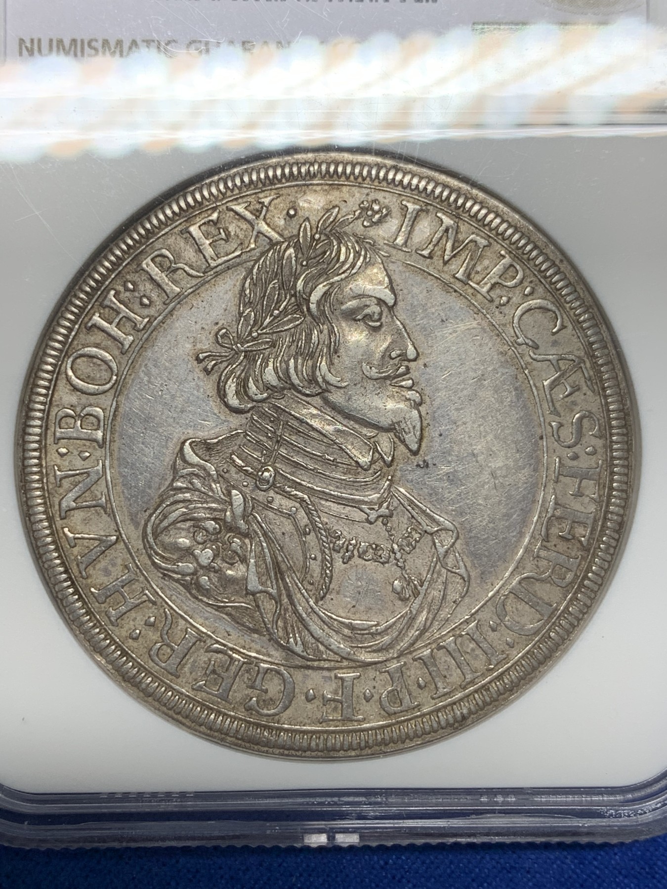 《竞宝斋》第201场-周日，周一 2场 (全场包邮) NGC AUD 德国 1639年 奥格斯堡城市景观1泰勒银币 味道很好