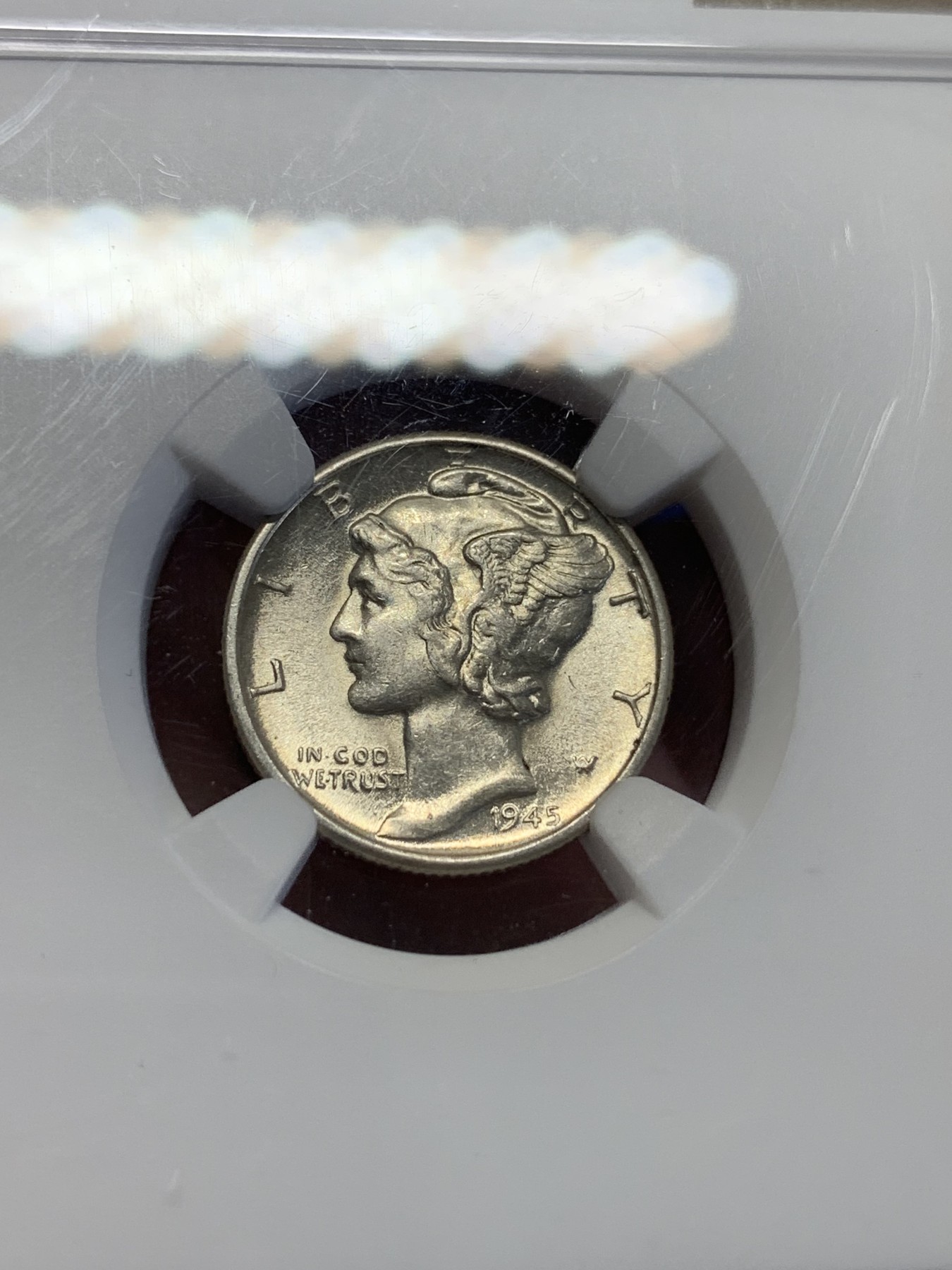 《竞宝斋》第201场-周日，周一 2场 (全场包邮) NGC-MS61 美国1945年小飞侠10分银币