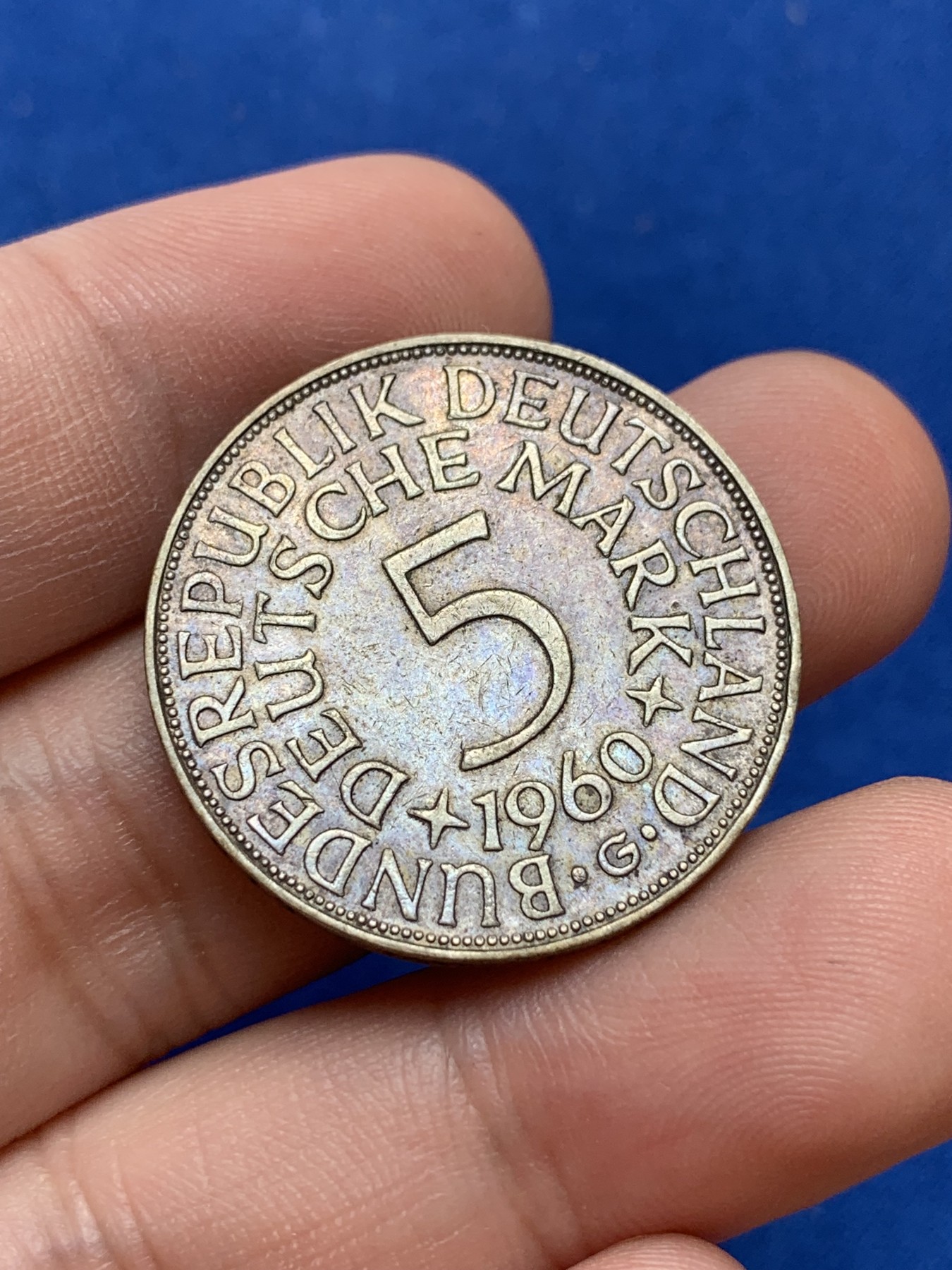 《竞宝斋》第201场-周日，周一 2场 (全场包邮) 西德1960年5马克银币，掉毛的老鹰不如鸡