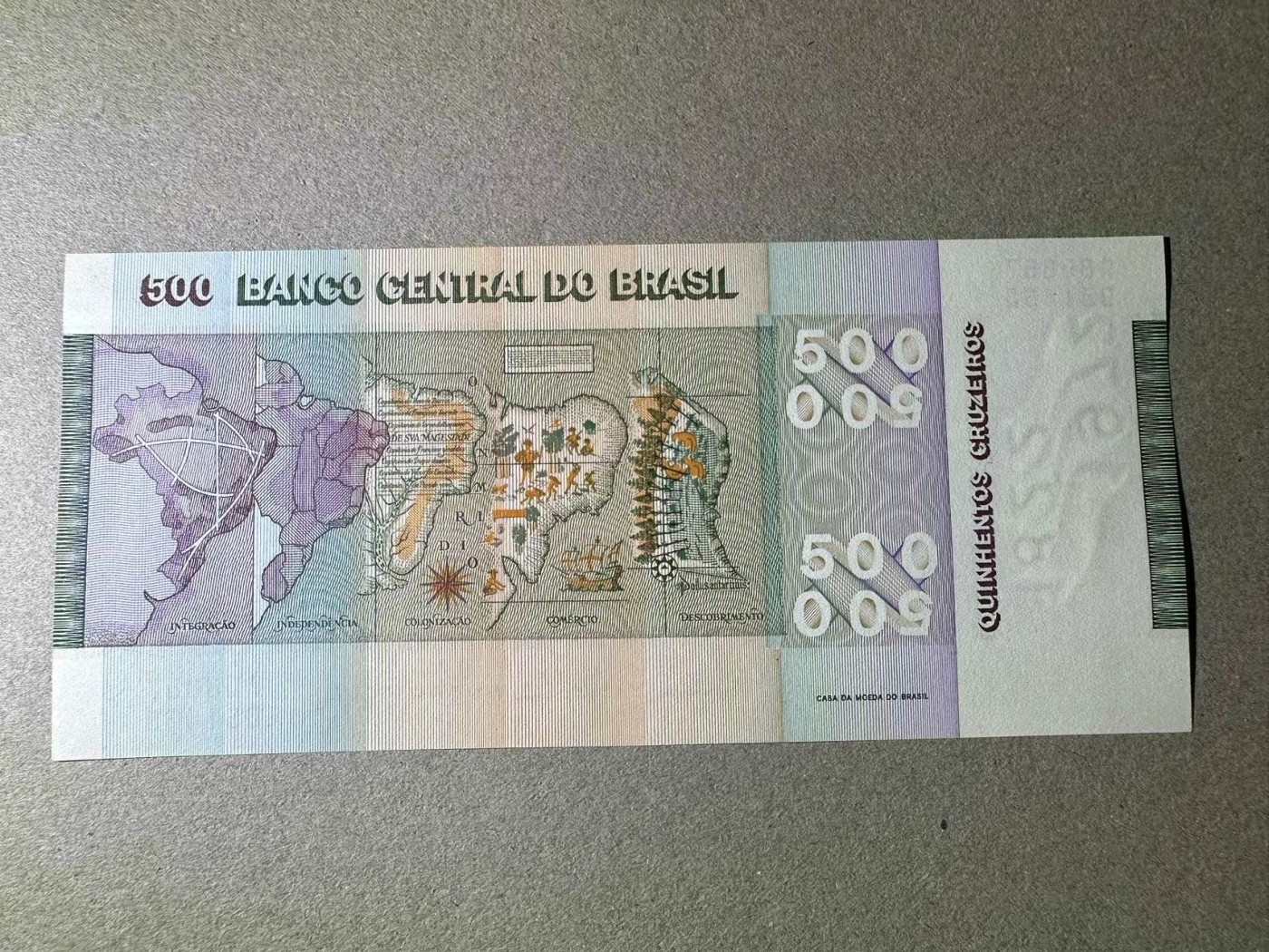 【Blue Auction】✨世界纸币精拍第375期【精】  巴西 1974年500克鲁塞罗  独立150周年纪念钞  AU品相