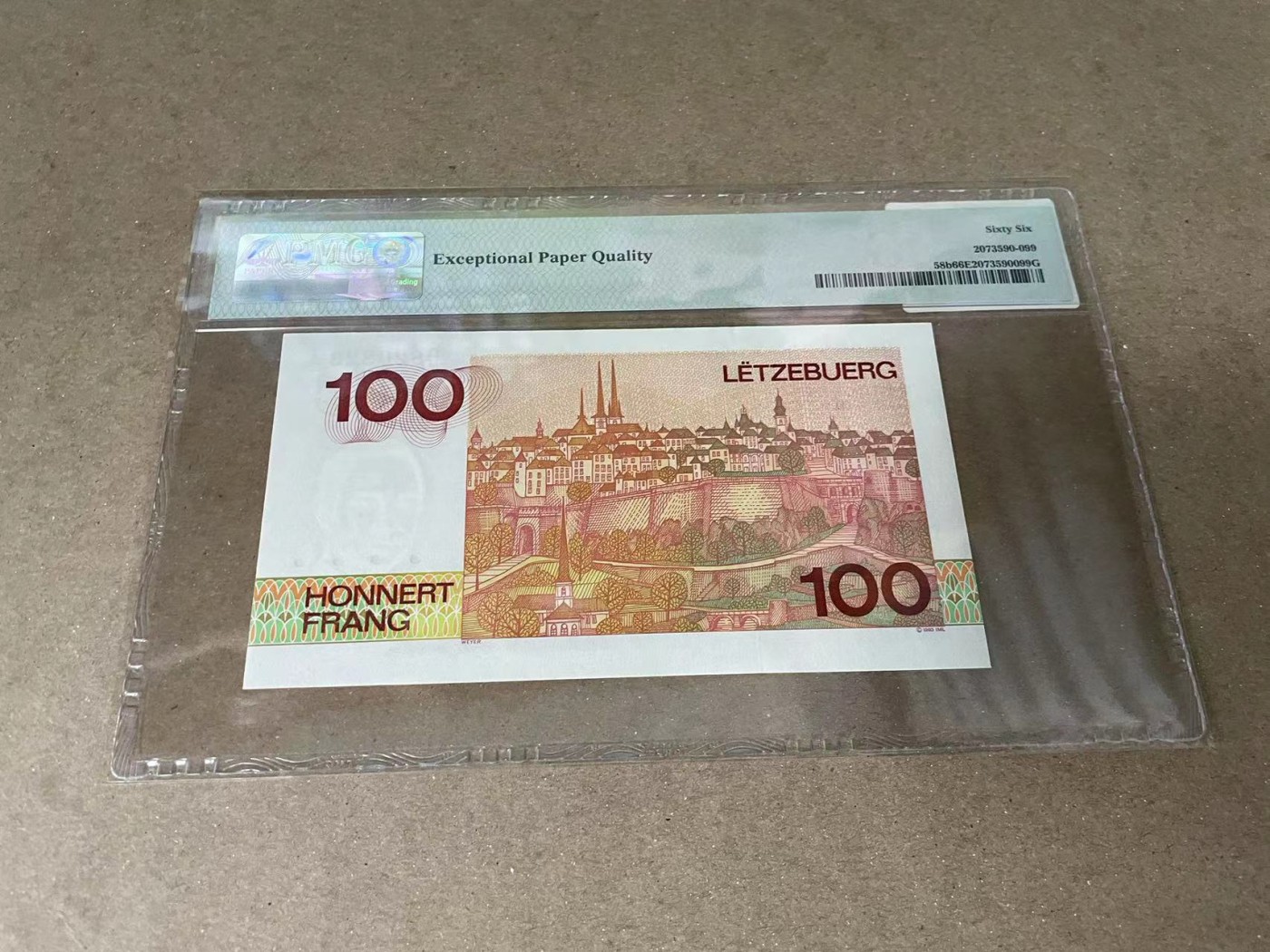 【Blue Auction】✨世界纸币精拍第375期【精】 【无47】卢森堡 1993年100法郎 PMG66EPQ 