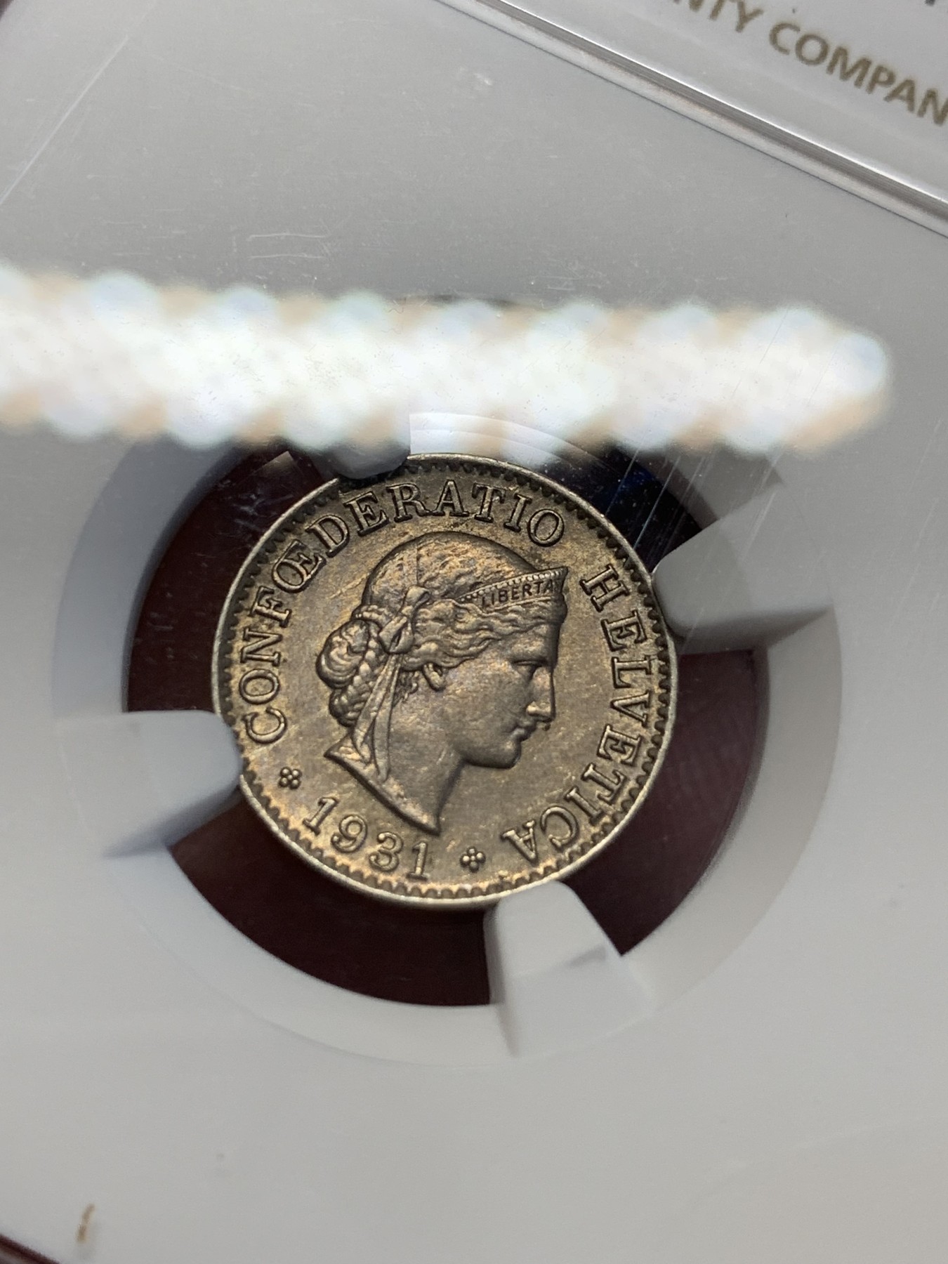 《竞宝斋》第201场-周日，周一 2场 (全场包邮) NGC-AU58 1931年瑞士早期5R，早期克书价格都比较高