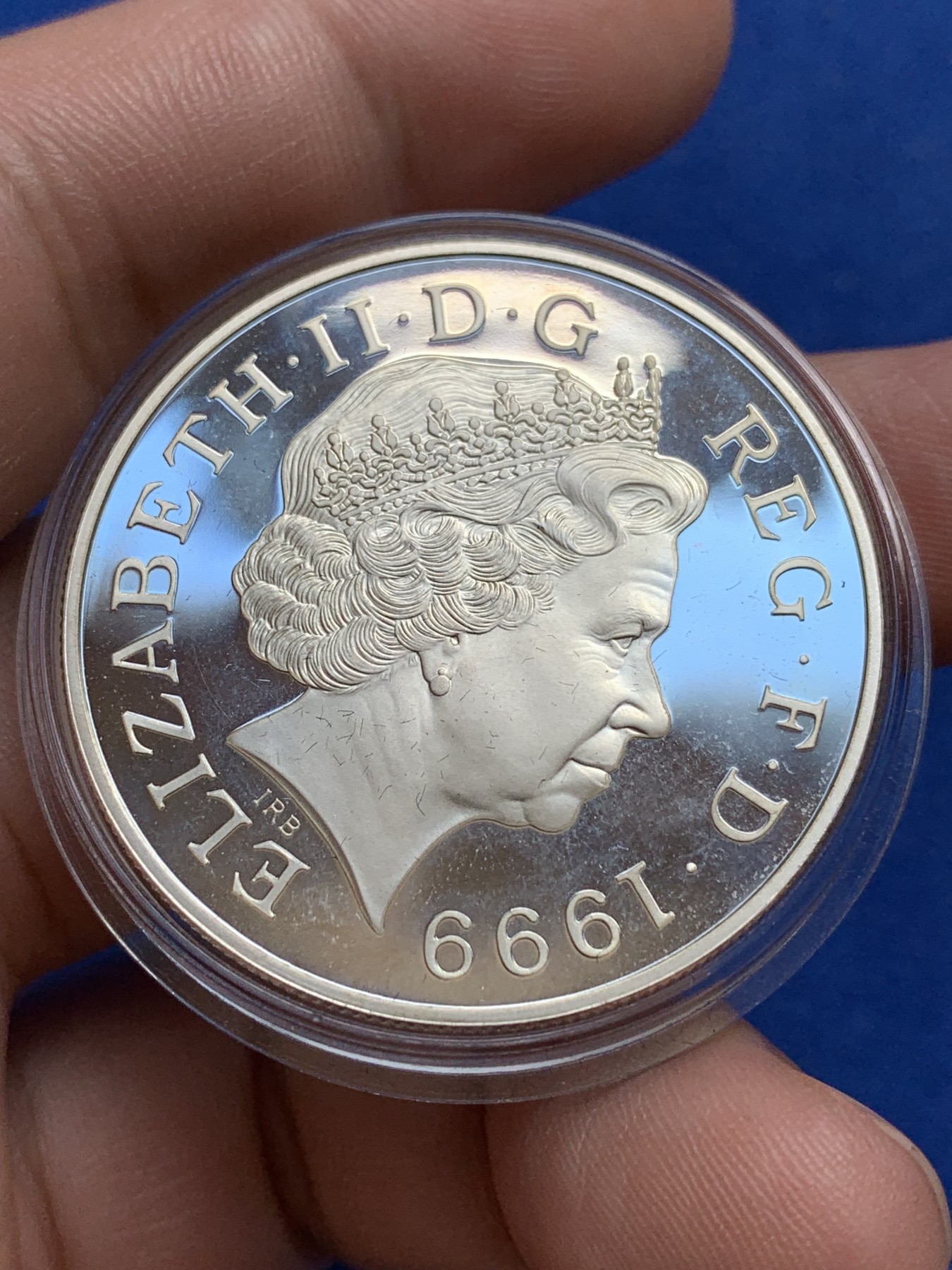 《竞宝斋》第201场-周日，周一 2场 (全场包邮) 1999年戴安娜王妃5镑精致银币