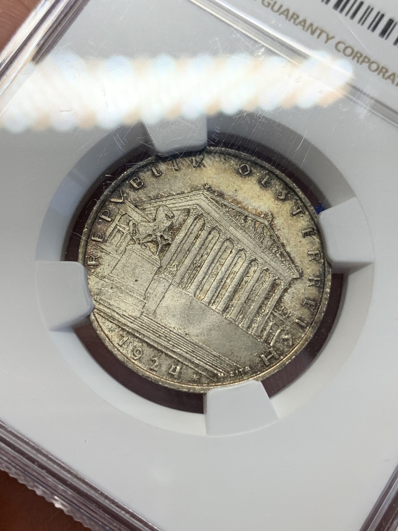 《竞宝斋》第201场-周日，周一 2场 (全场包邮) NGC  MS65   1924年奥地利1先令银币 冠军分