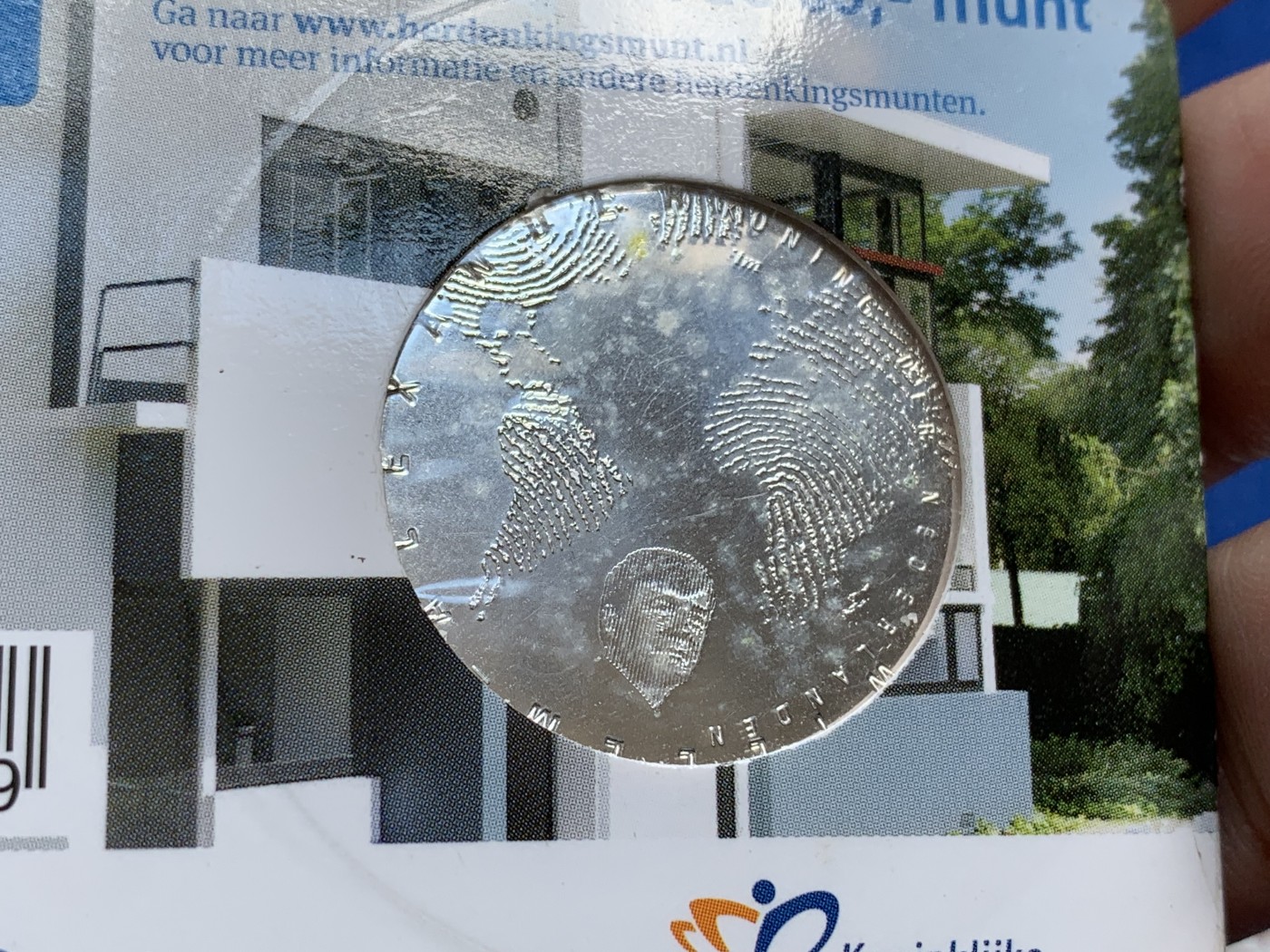 《竞宝斋》第201场-周日，周一 2场 (全场包邮) 荷兰5欧元镀银纪念卡币2枚 面值10欧元，卡有开裂