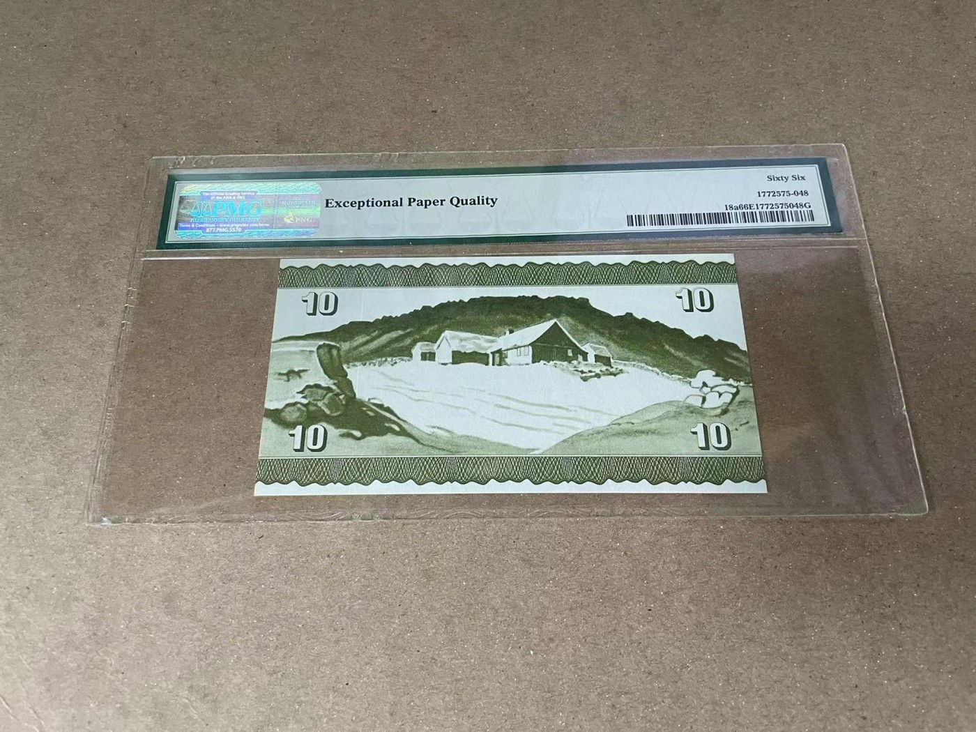 【Blue Auction】✨世界纸币精拍第375期【精】 【A0】法罗群岛 1974年10克朗 PMG66EPQ 