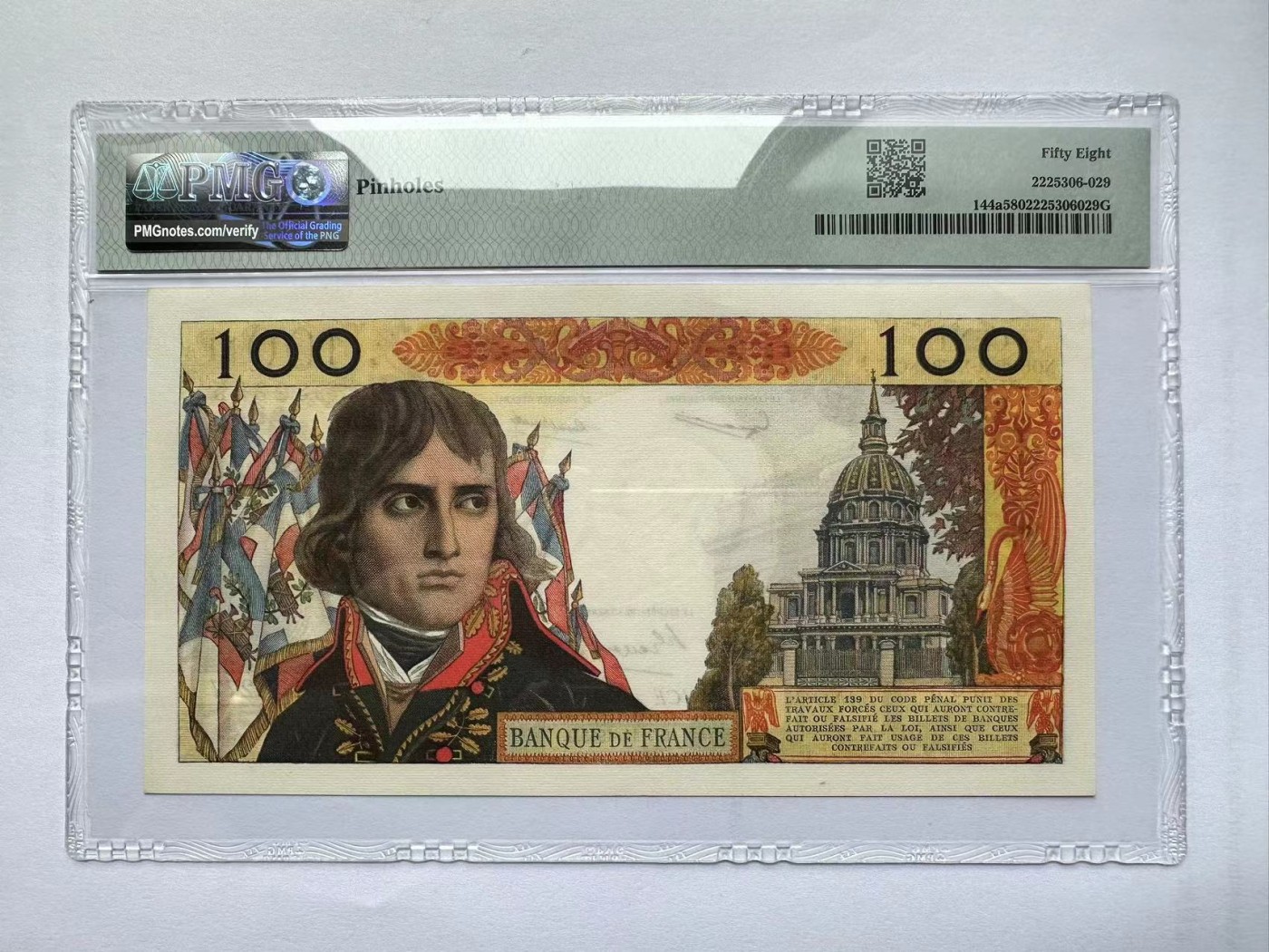 【Blue Auction】✨世界纸币精拍第375期【精】 【无47】法国 1963年100新法郎 拿破仑 PMG58 