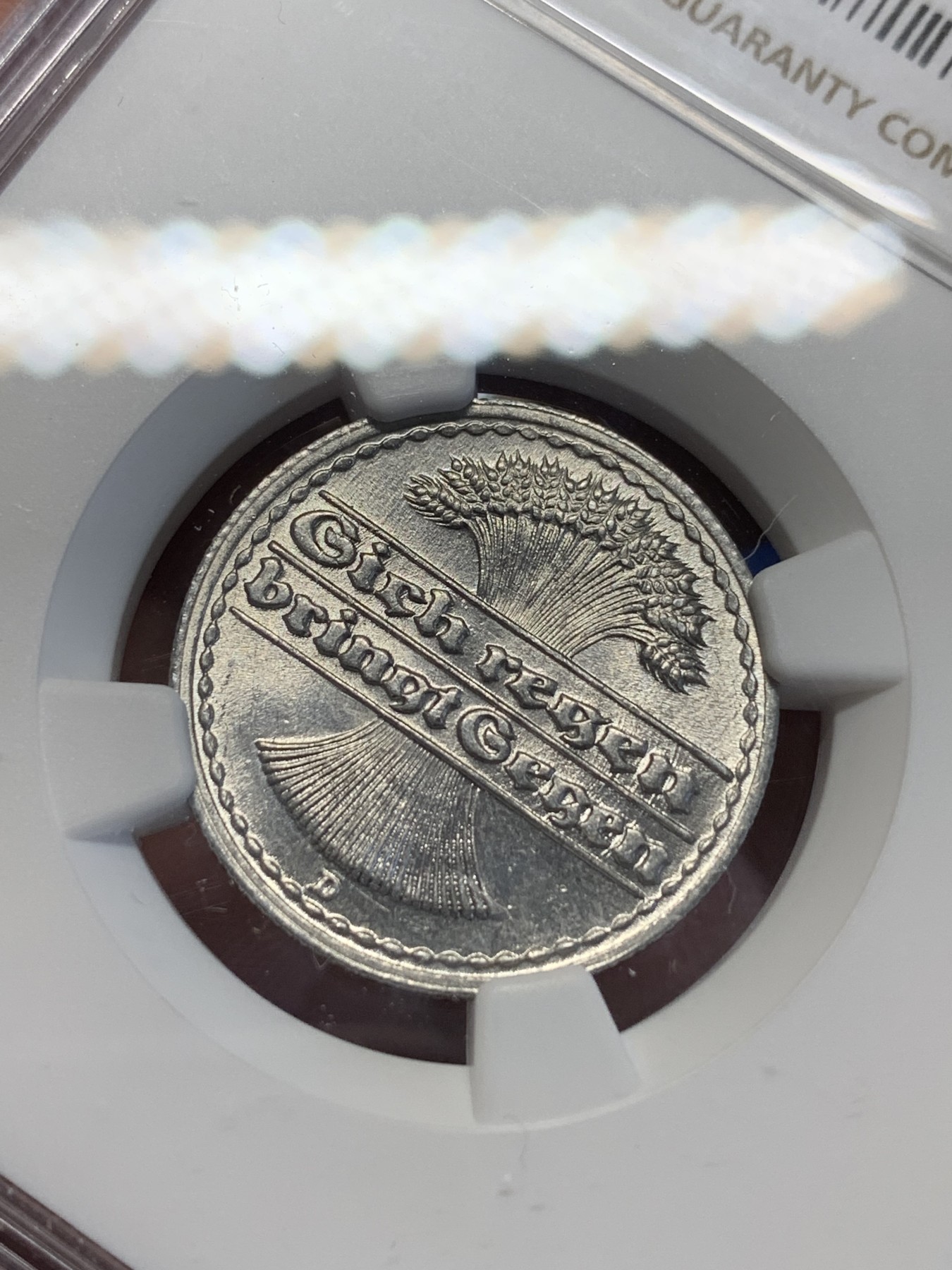 《竞宝斋》第201场-周日，周一 2场 (全场包邮) NGC MS64 1922D 德国 德紧 50芬尼 高分难得