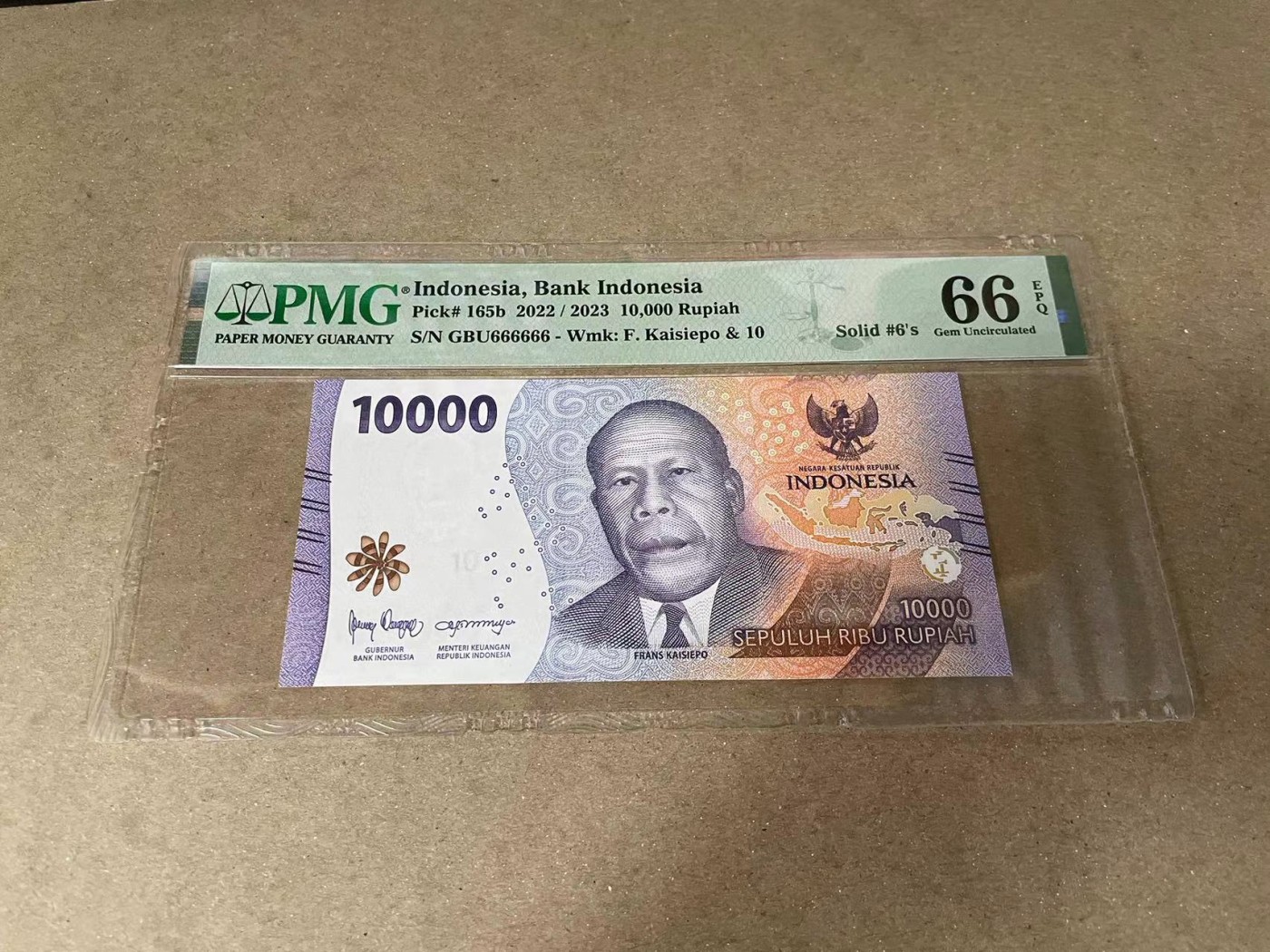 【Blue Auction】✨世界纸币精拍第375期【精】 【全同6】印尼 2022年10000卢比  PMG66EPQ 