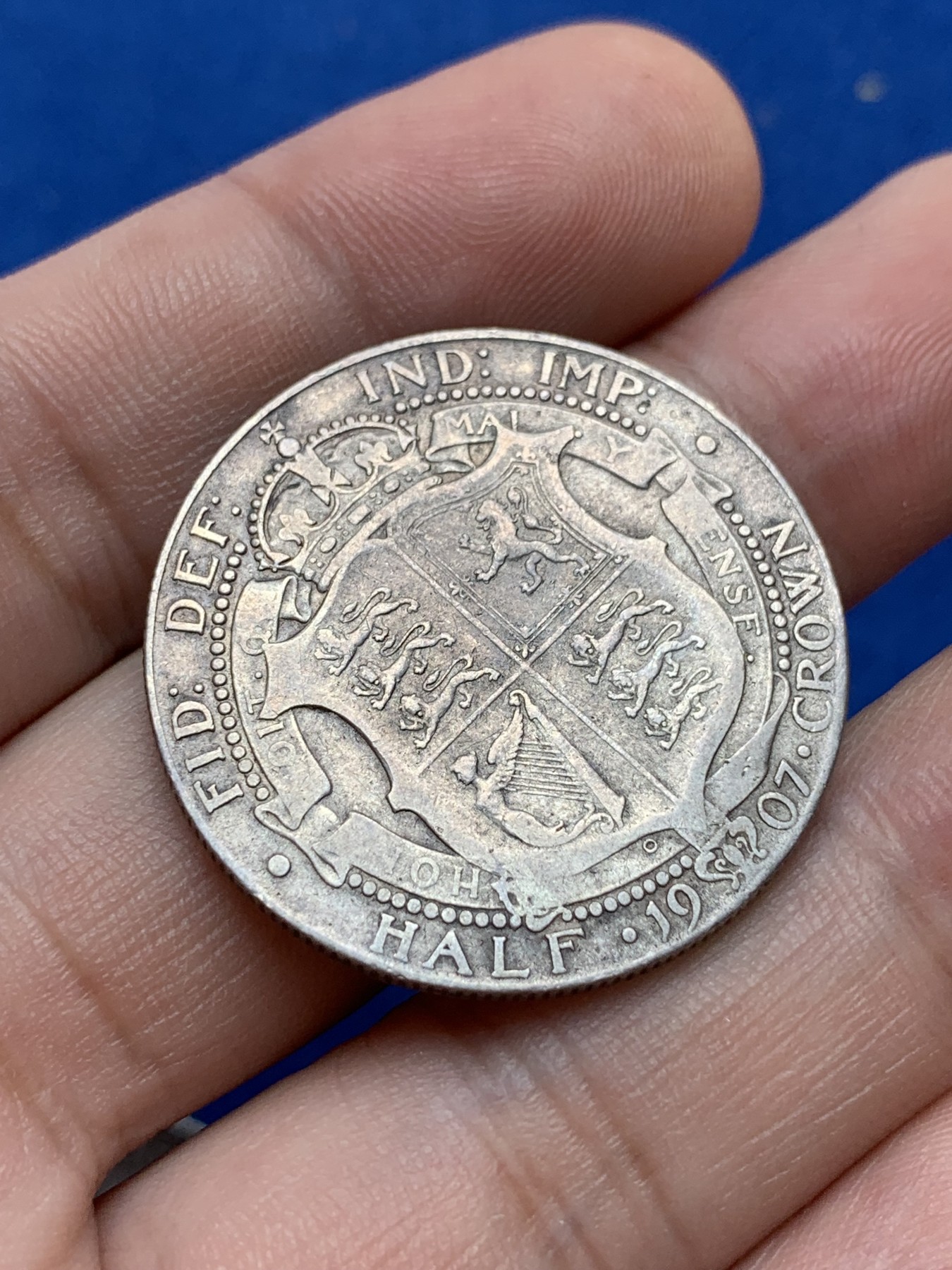 《竞宝斋》第201场-周日，周一 2场 (全场包邮) 英国1907年爱德华七世半克朗银币