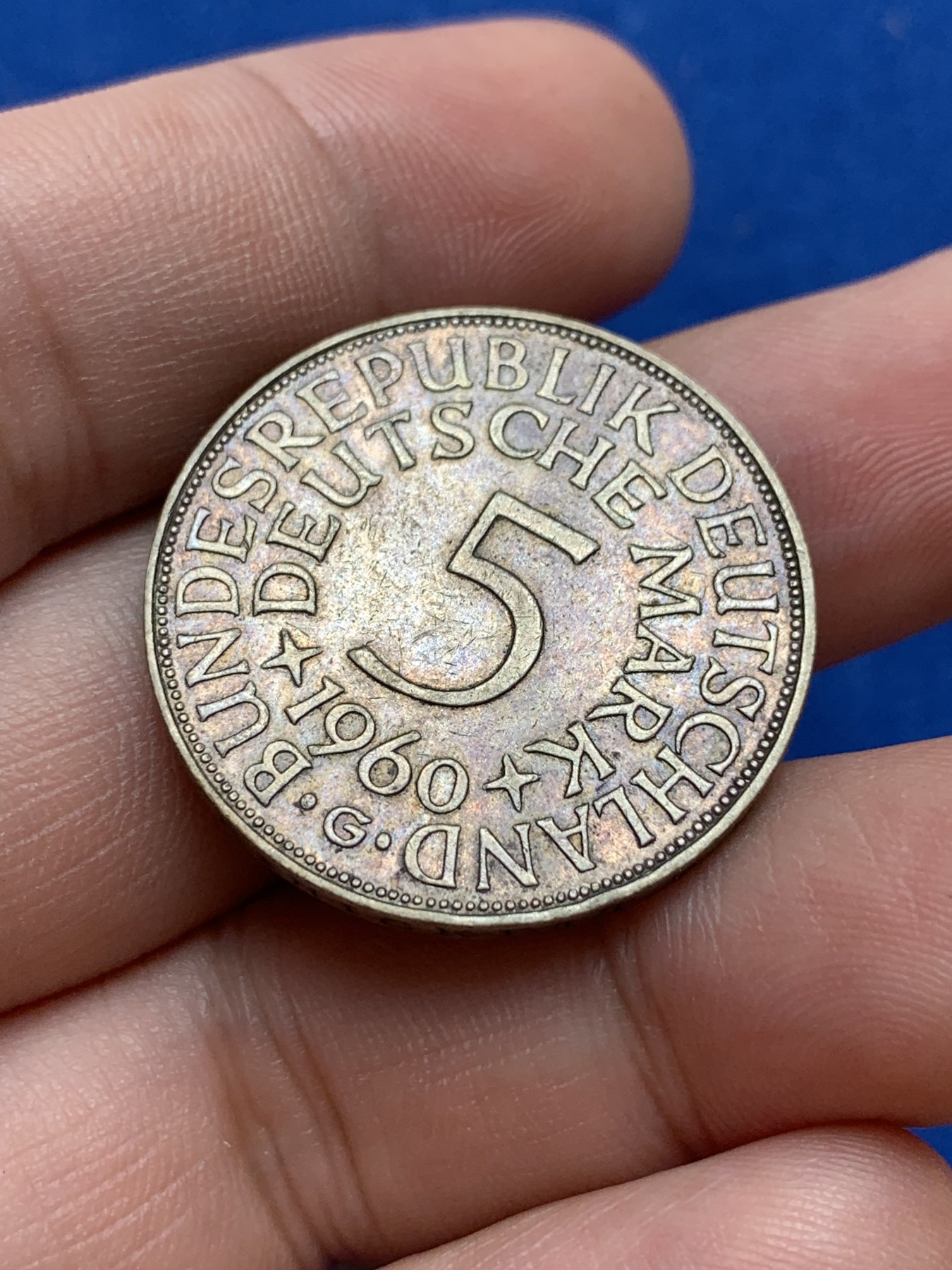 《竞宝斋》第201场-周日，周一 2场 (全场包邮) 西德1960年5马克银币，掉毛的老鹰不如鸡