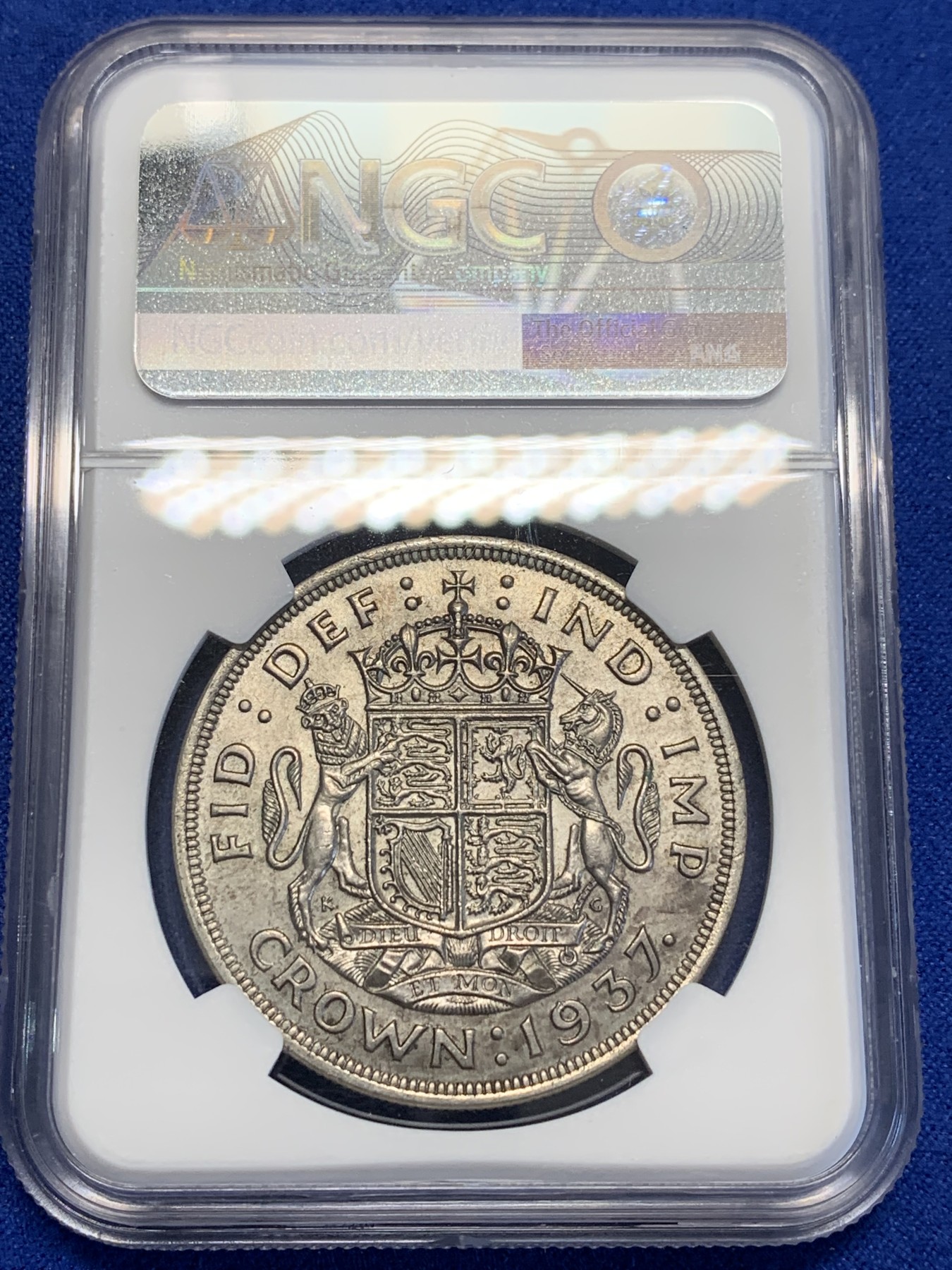 《竞宝斋》第201场-周日，周一 2场 (全场包邮) NGC- MS63 英国1937年乔治六世克朗银币 63分的登基也不多