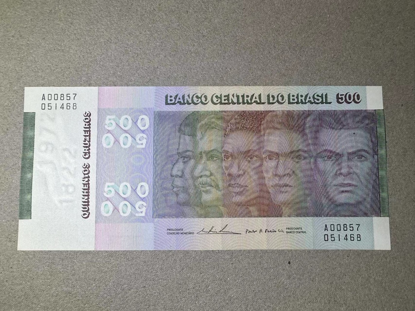 【Blue Auction】✨世界纸币精拍第375期【精】  巴西 1974年500克鲁塞罗  独立150周年纪念钞  AU品相