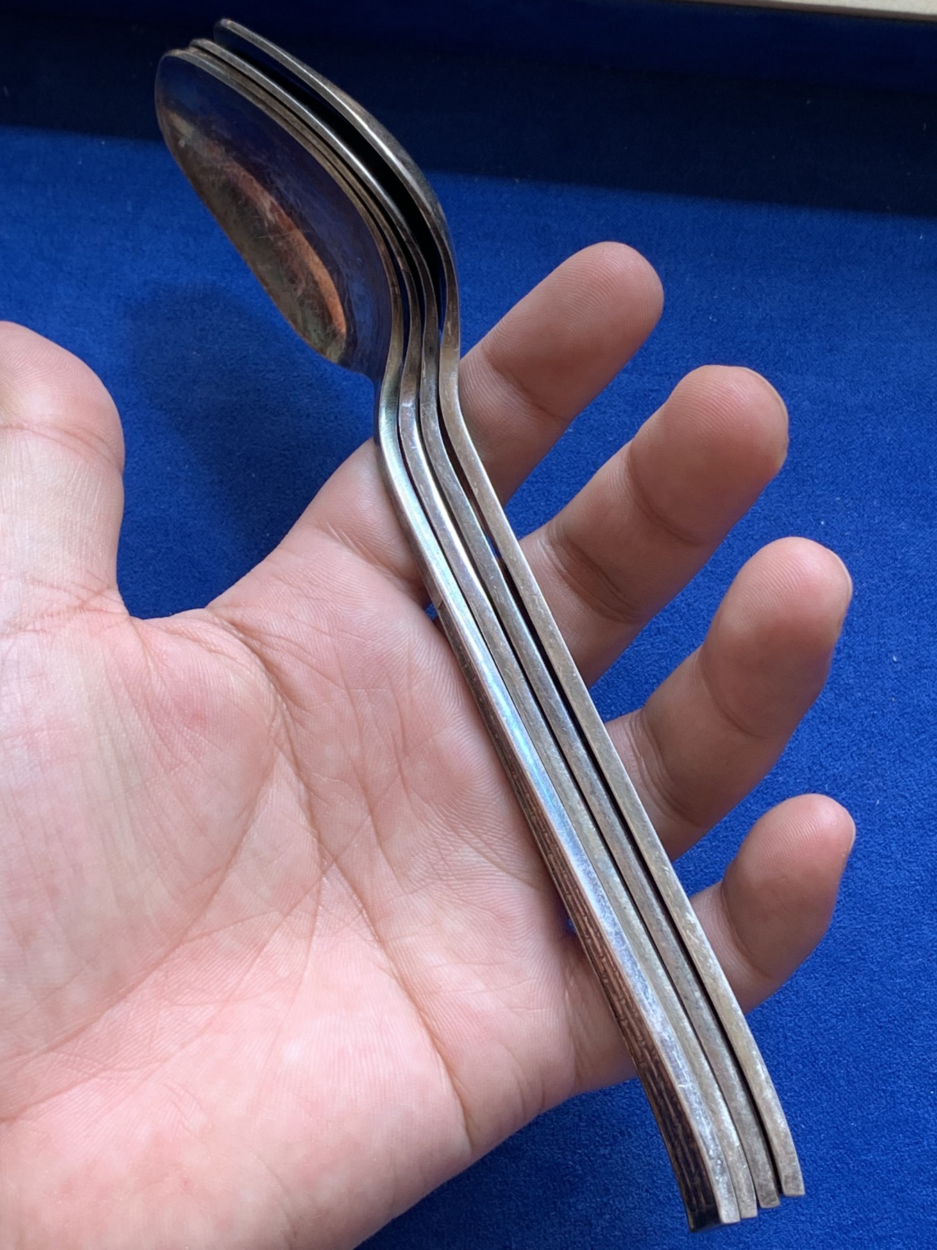 《竞宝斋》第201场-周日，周一 2场 (全场包邮) 银器 实用器银勺4把，总重169+克，都带SILVER银标