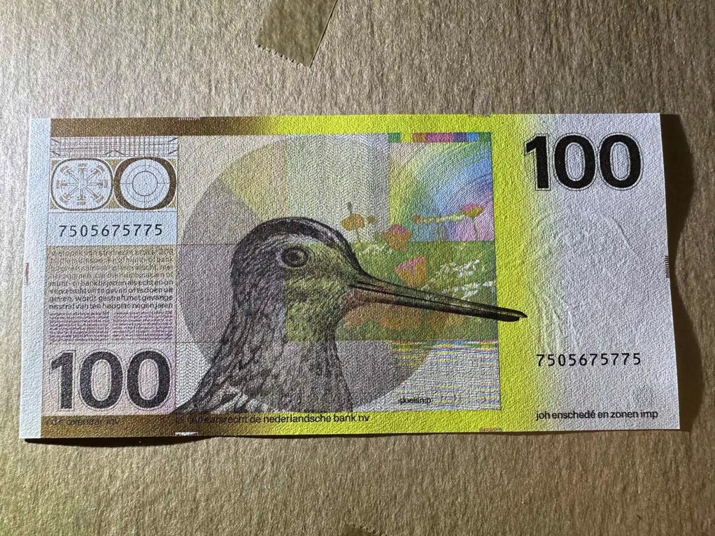 【Blue Auction】✨世界纸币精拍第375期【精】 荷兰 1977年100盾 水鸟 全新UNC