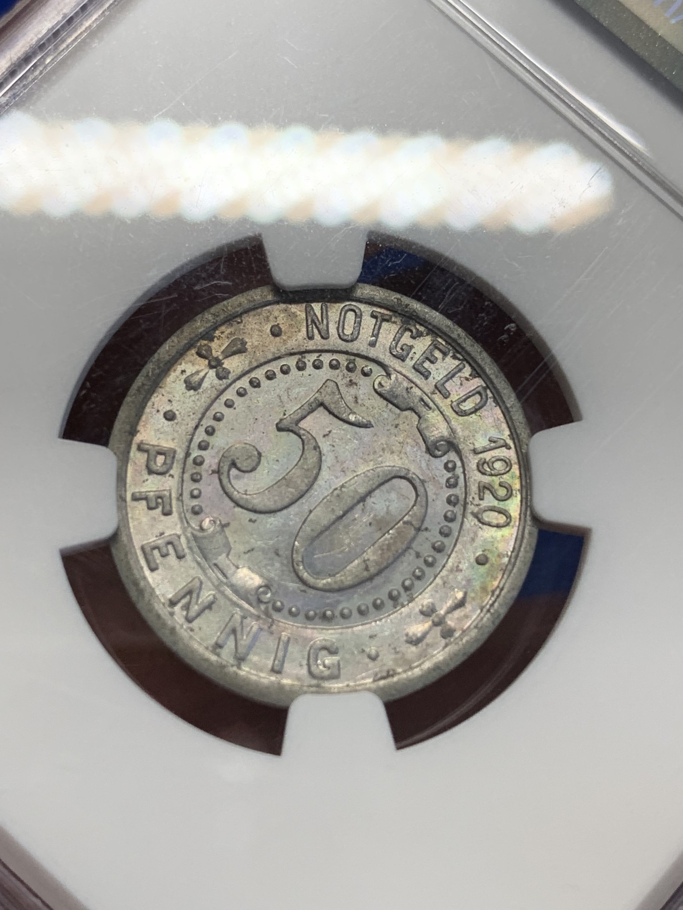 《竞宝斋》第201场-周日，周一 2场 (全场包邮) NGC-MS62 德紧门登洞熊铝币 德紧玩家必备品种 名誉品 带点彩包浆 少见