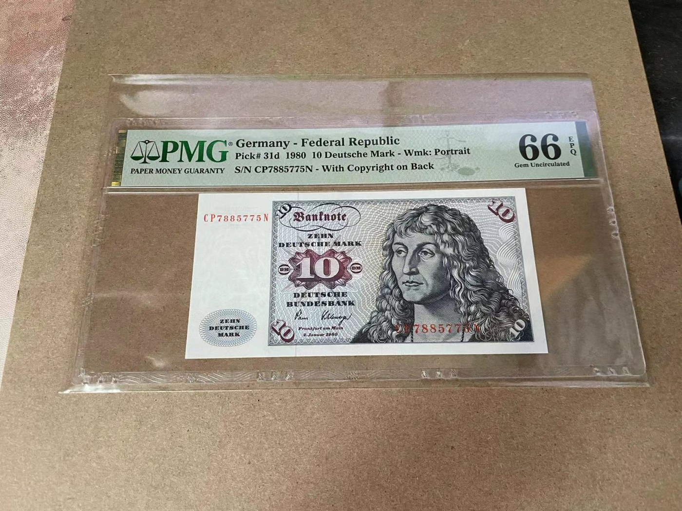 【Blue Auction】✨世界纸币精拍第375期【精】 	德国1980年10马克PMG66EPQ