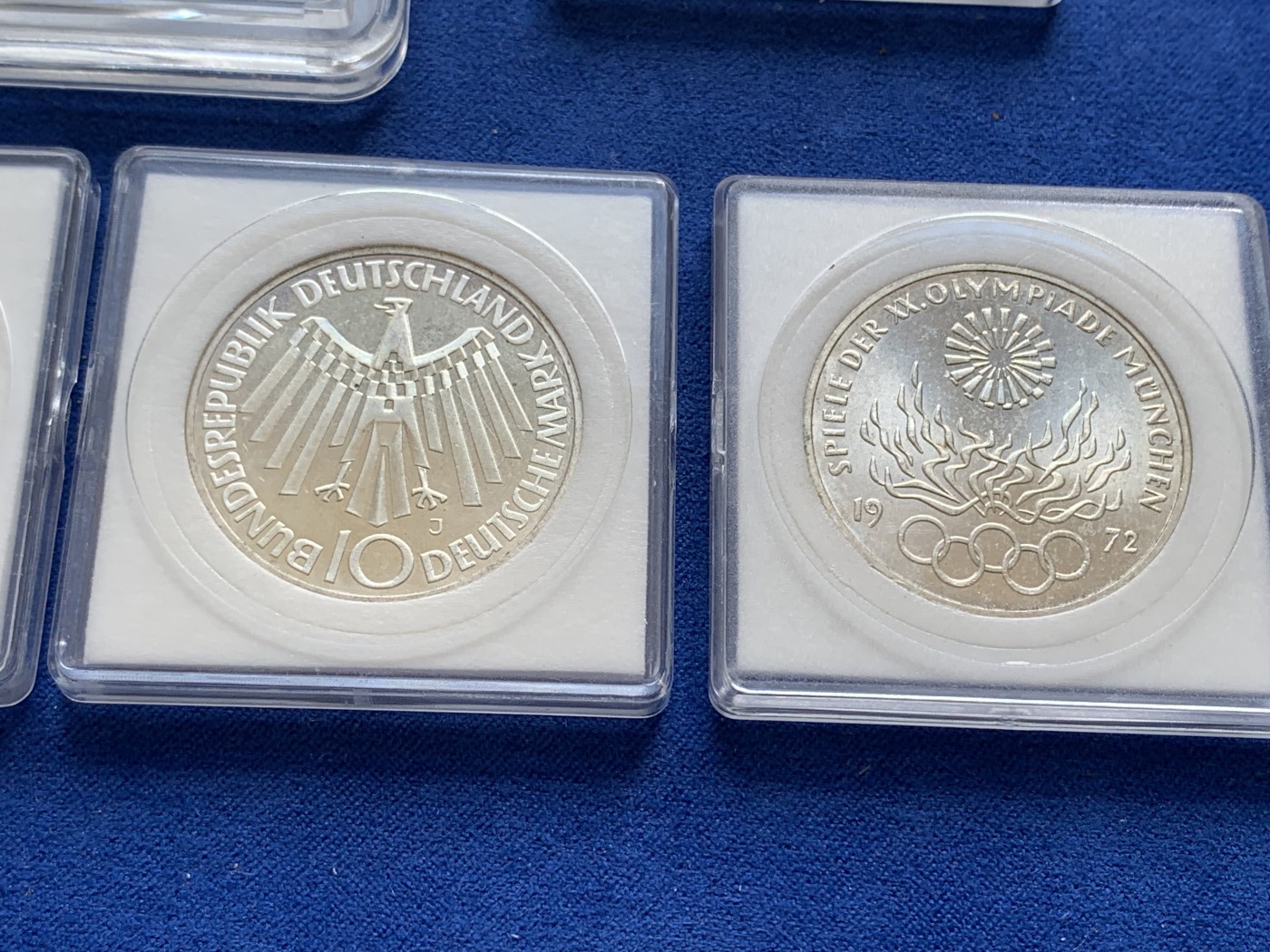 《竞宝斋》第201场-周日，周一 2场 (全场包邮) 联邦德国1972年慕尼黑奥运会纪念银币5枚不重复