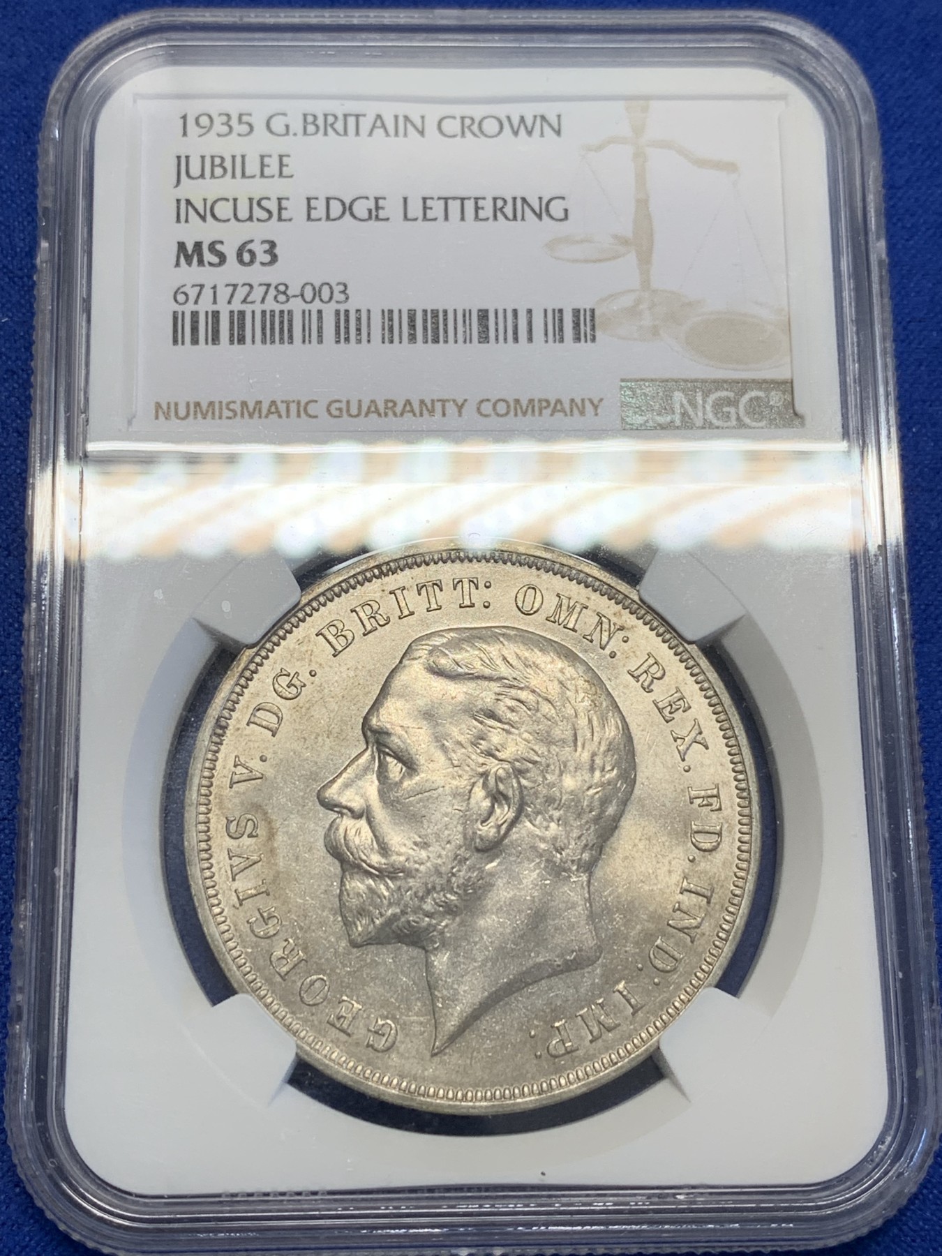 《竞宝斋》第201场-周日，周一 2场 (全场包邮) NGC- MS63 英国1935年木马剑 大银币 状态好